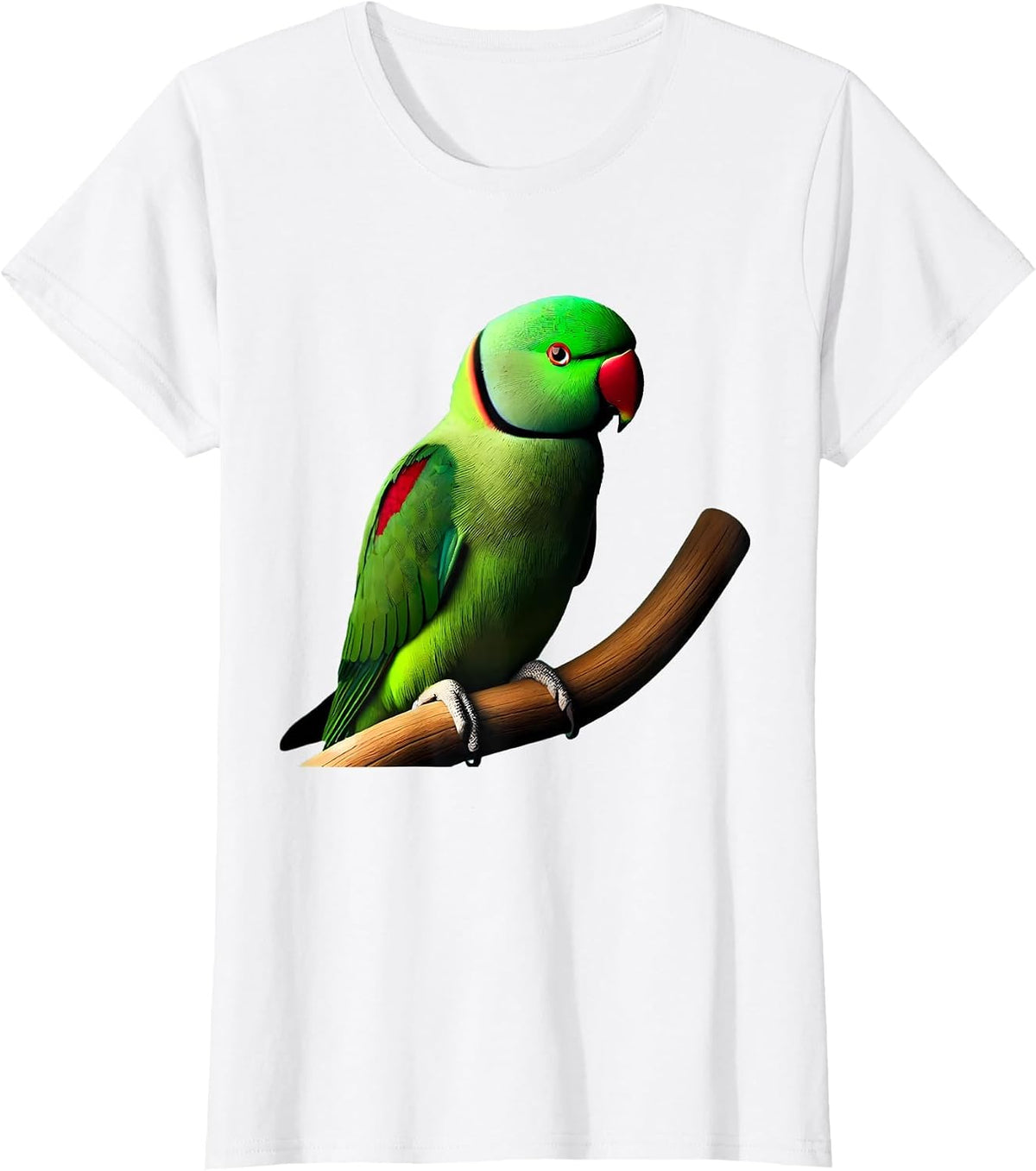 Ringneck Parrot Parakeet Bird Lover T-Shirt - White