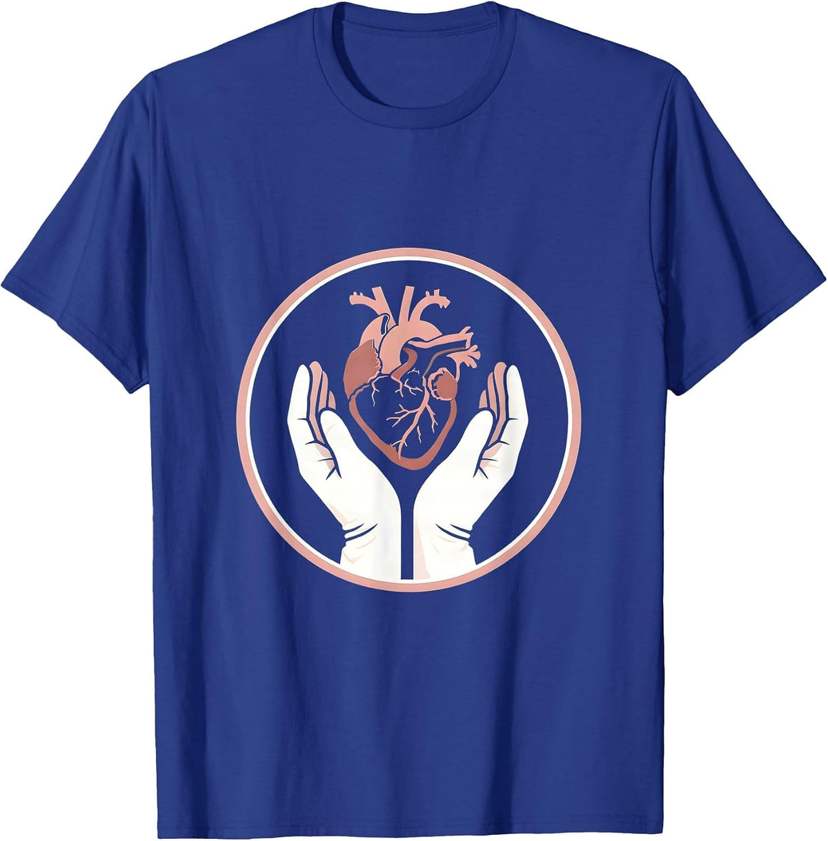 Men's Medical Assistant Caring Heart Graphic Design T-Shirt - Royal Blue