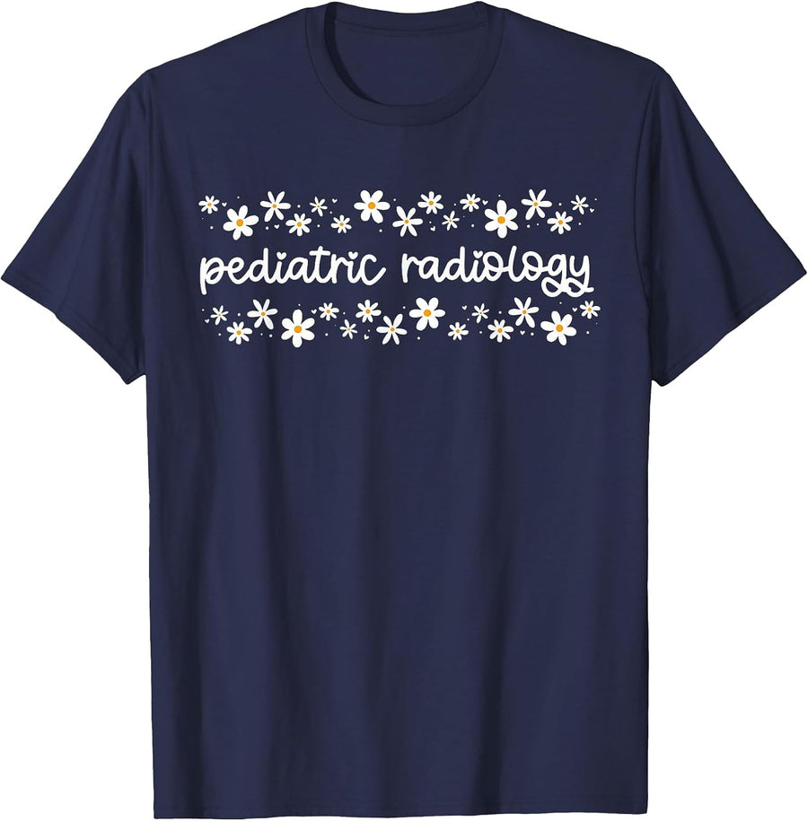 Daisy Flower Pediatric Radiology PEDS Radiologist X-ray Tech T-Shirt - Navy Blue