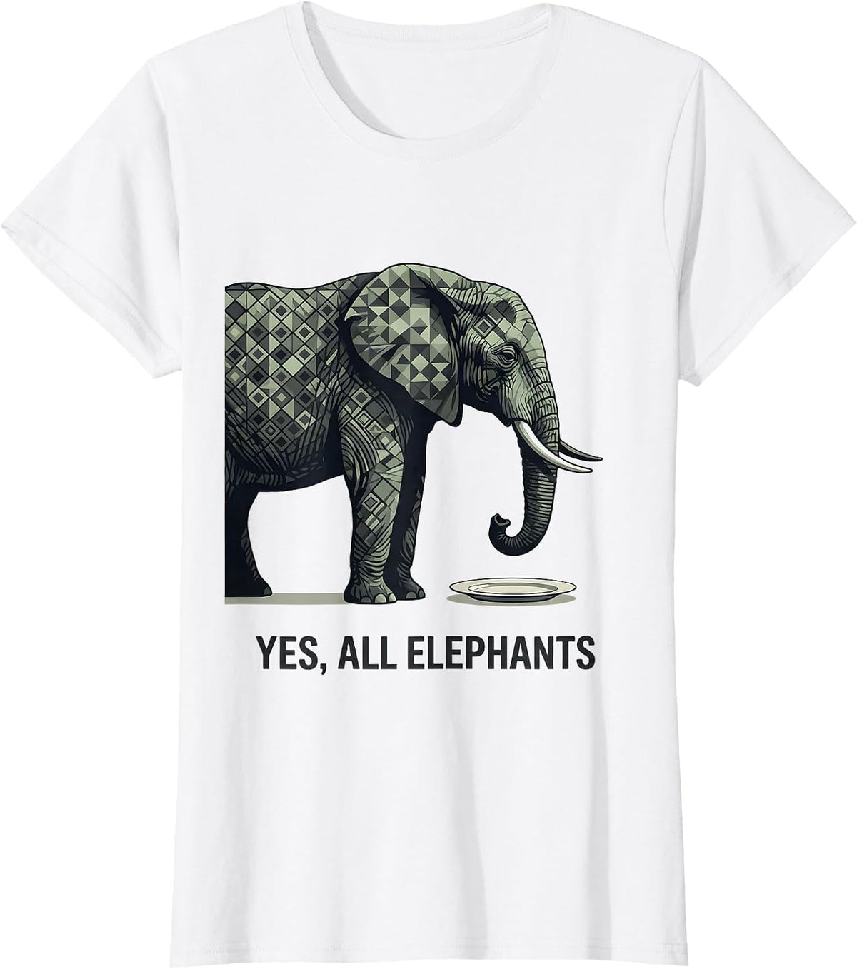Yes, All Elephants Whimsical Elephant Lover Gift for Kids T-Shirt - White