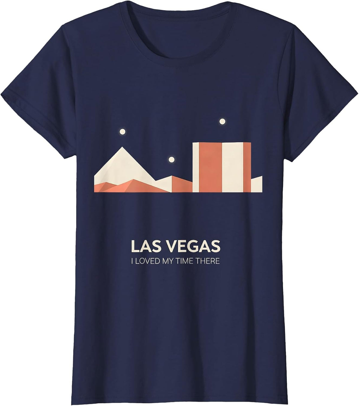 Women's Las Vegas I Loved My Time There Minimalist Skyline Souvenir T-Shirt - Navy Blue