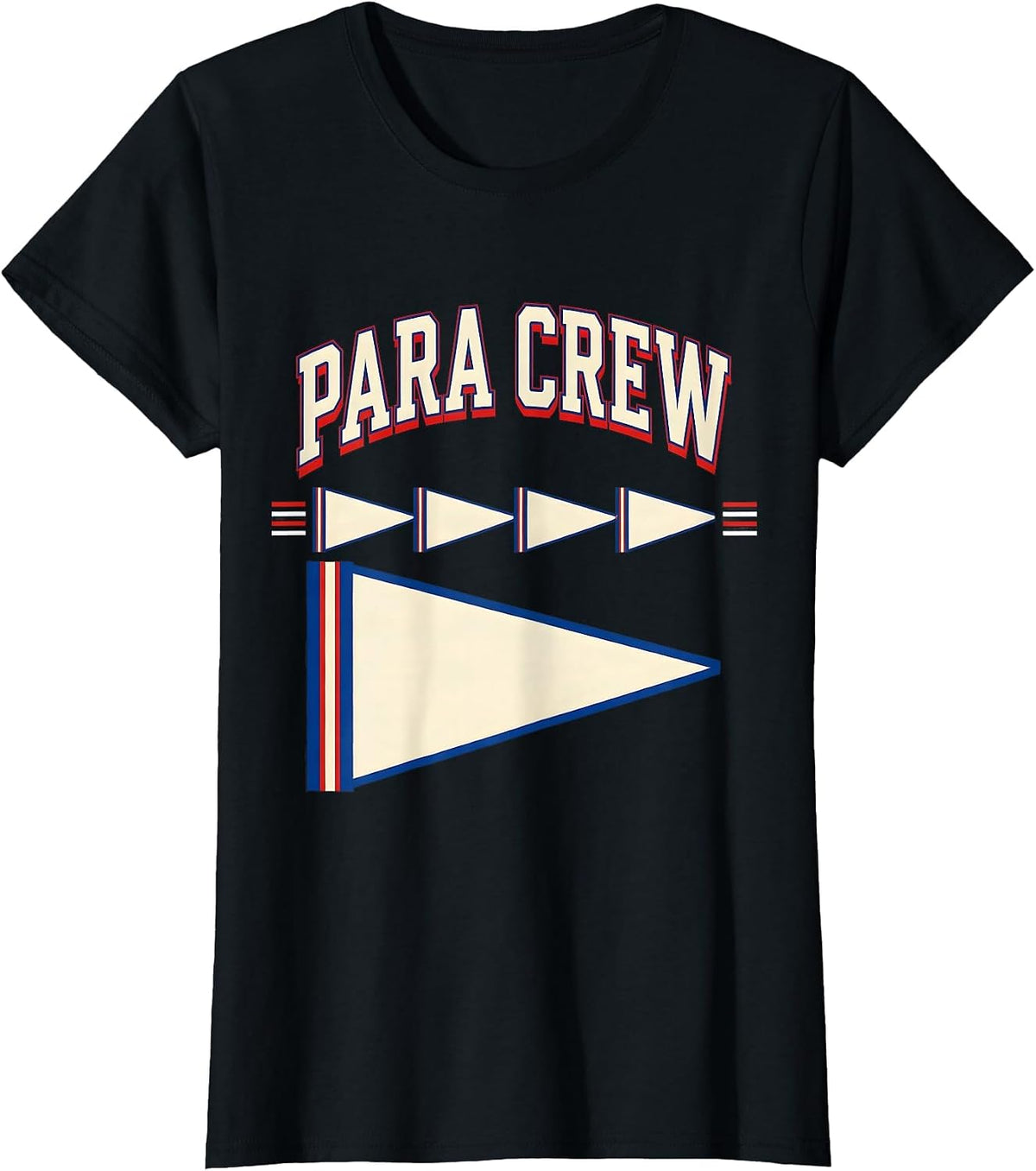 Para Crew Sports Paraprofessional Teacher Appreciation Back T-Shirt - Black