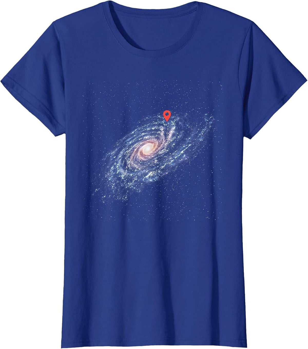 You are Here Galaxy Map Universe Pin Milky Way Location T-Shirt - Royal Blue