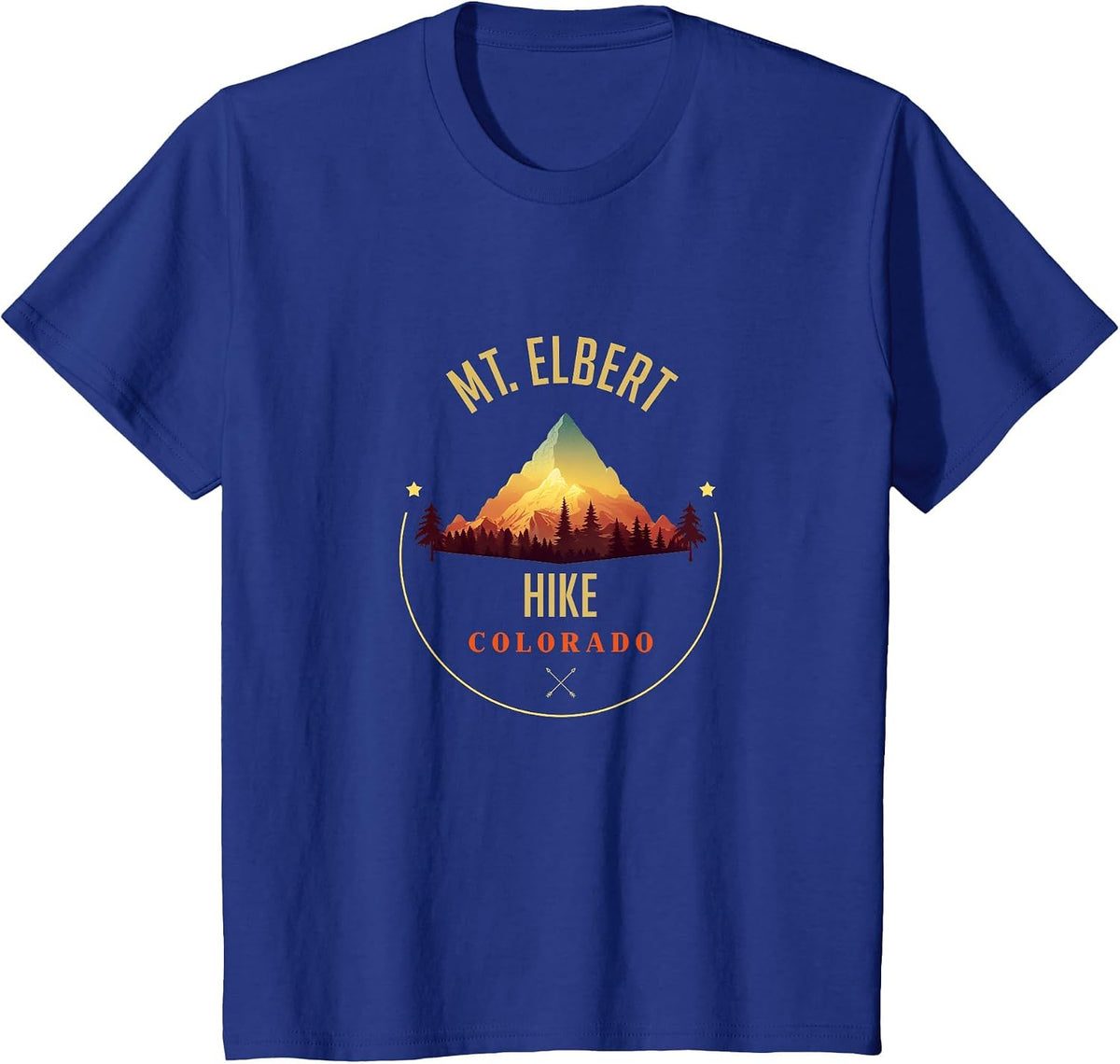 Mt. Elbert Souvenir Apparel - Mt. Elbert Hiking T-Shirt - Royal Blue