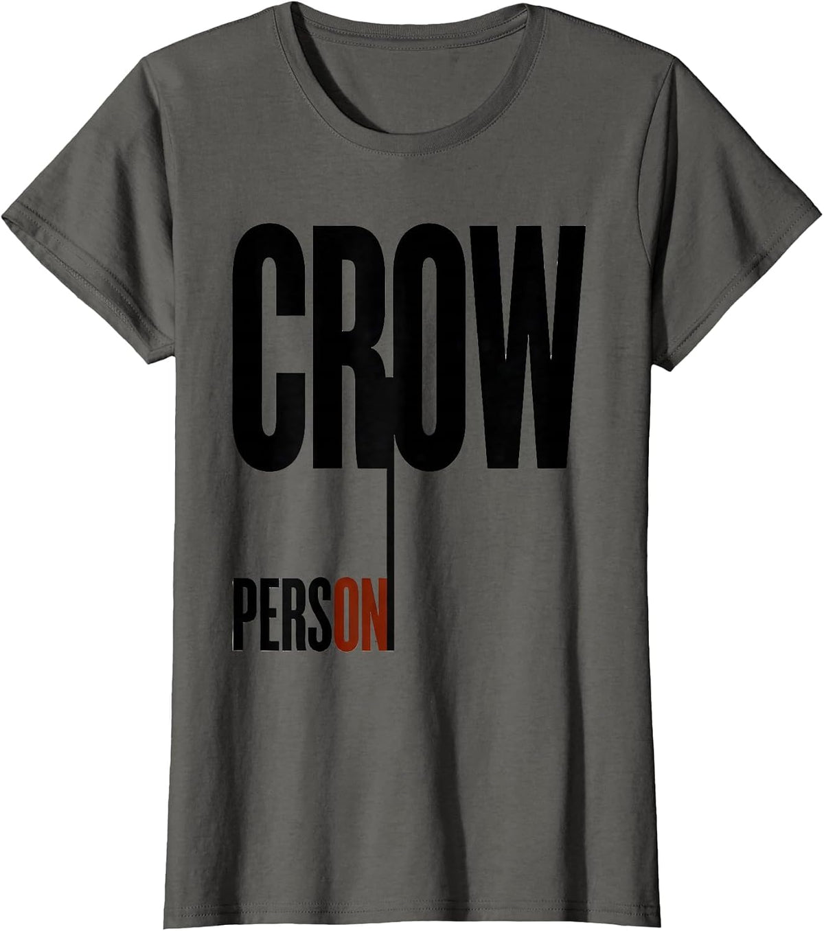 Women's Crow Person Minimalist Bird Enthusiast Gothic Nature Art T-Shirt - Asphalt Grey