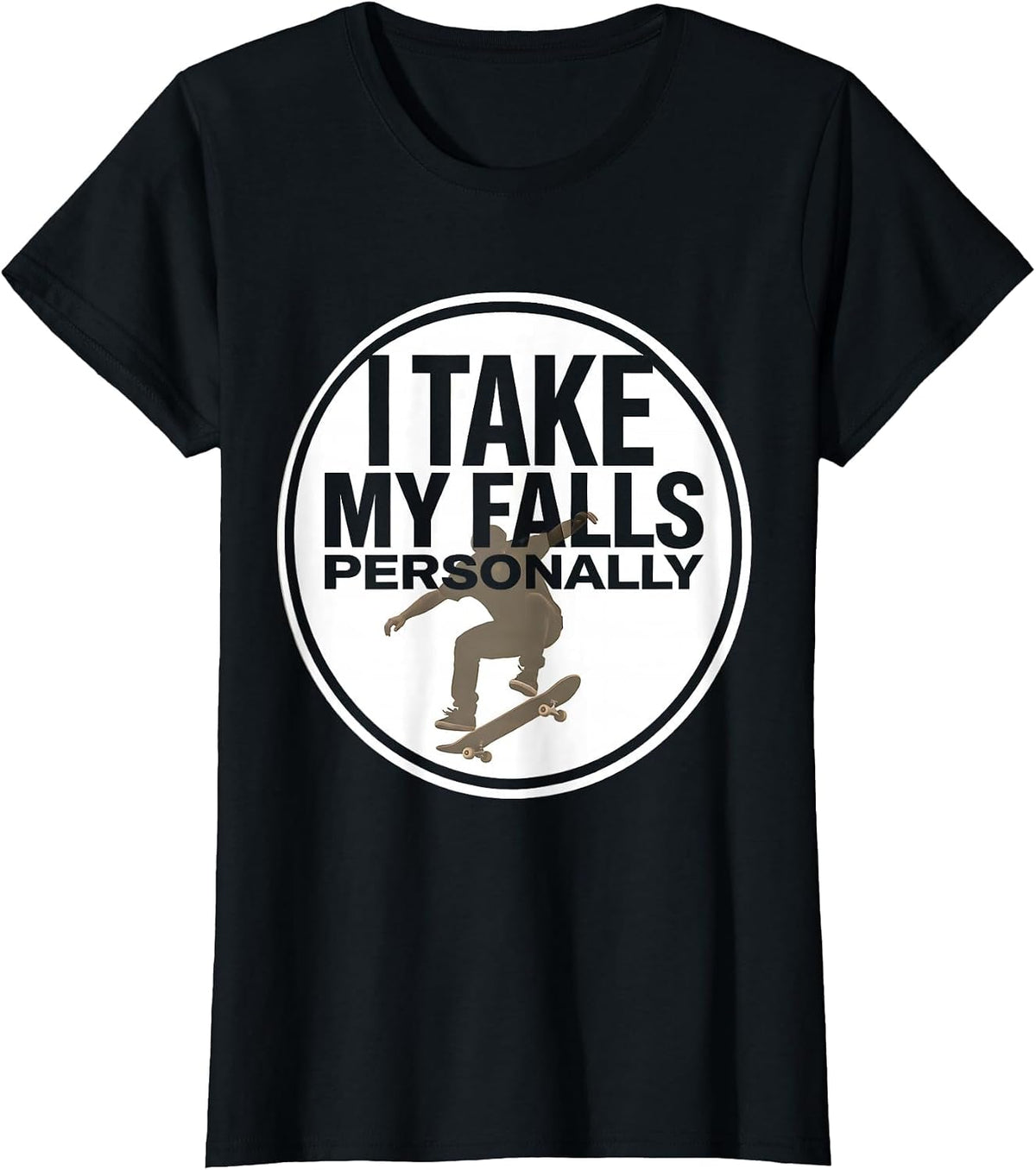 I Take My Falls Personally Funny Mountain Bike Biker Gift T-Shirt - Black