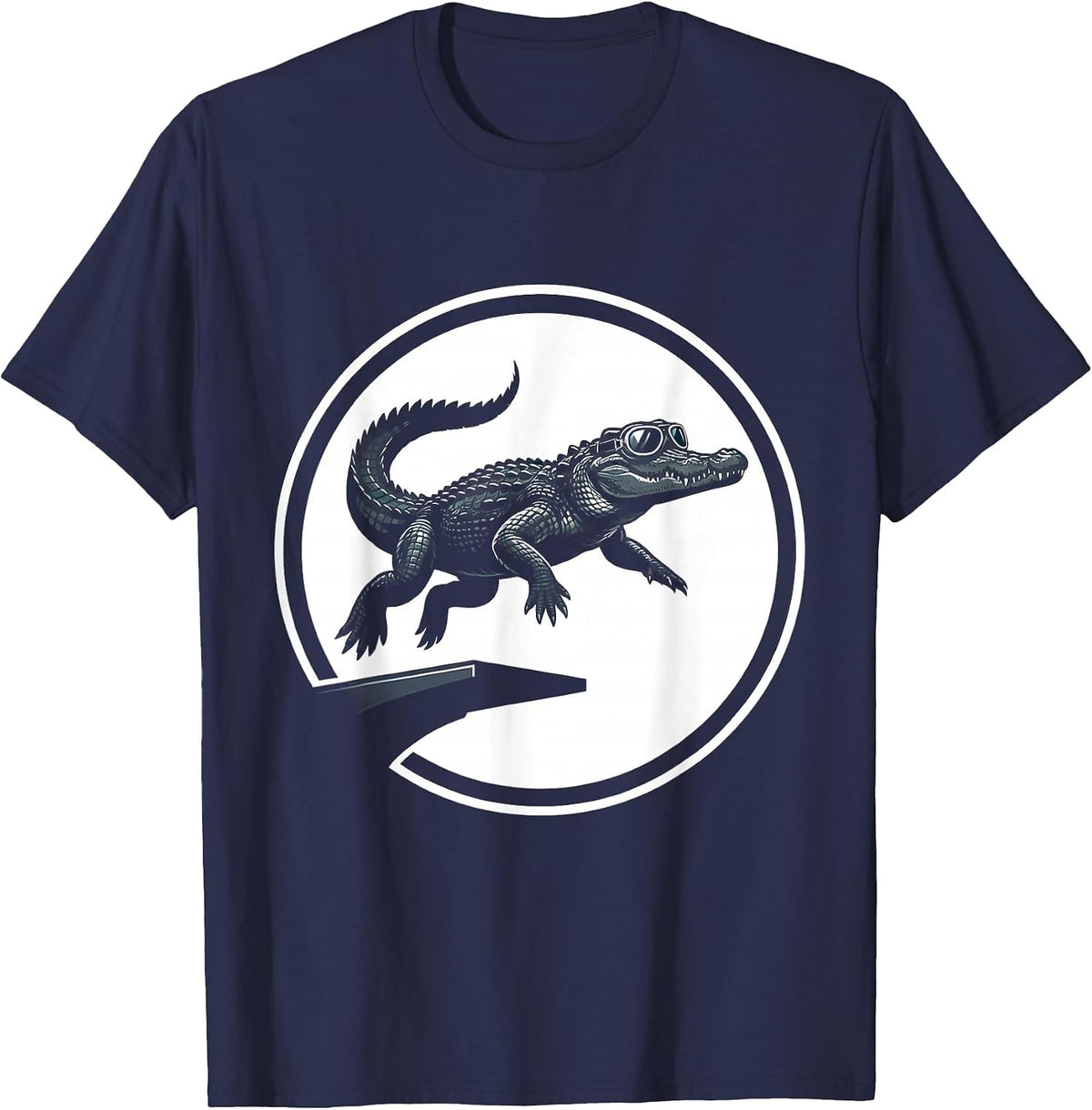 Later Gator Diving Board Pilot Alligator T-Shirt - Navy Blue