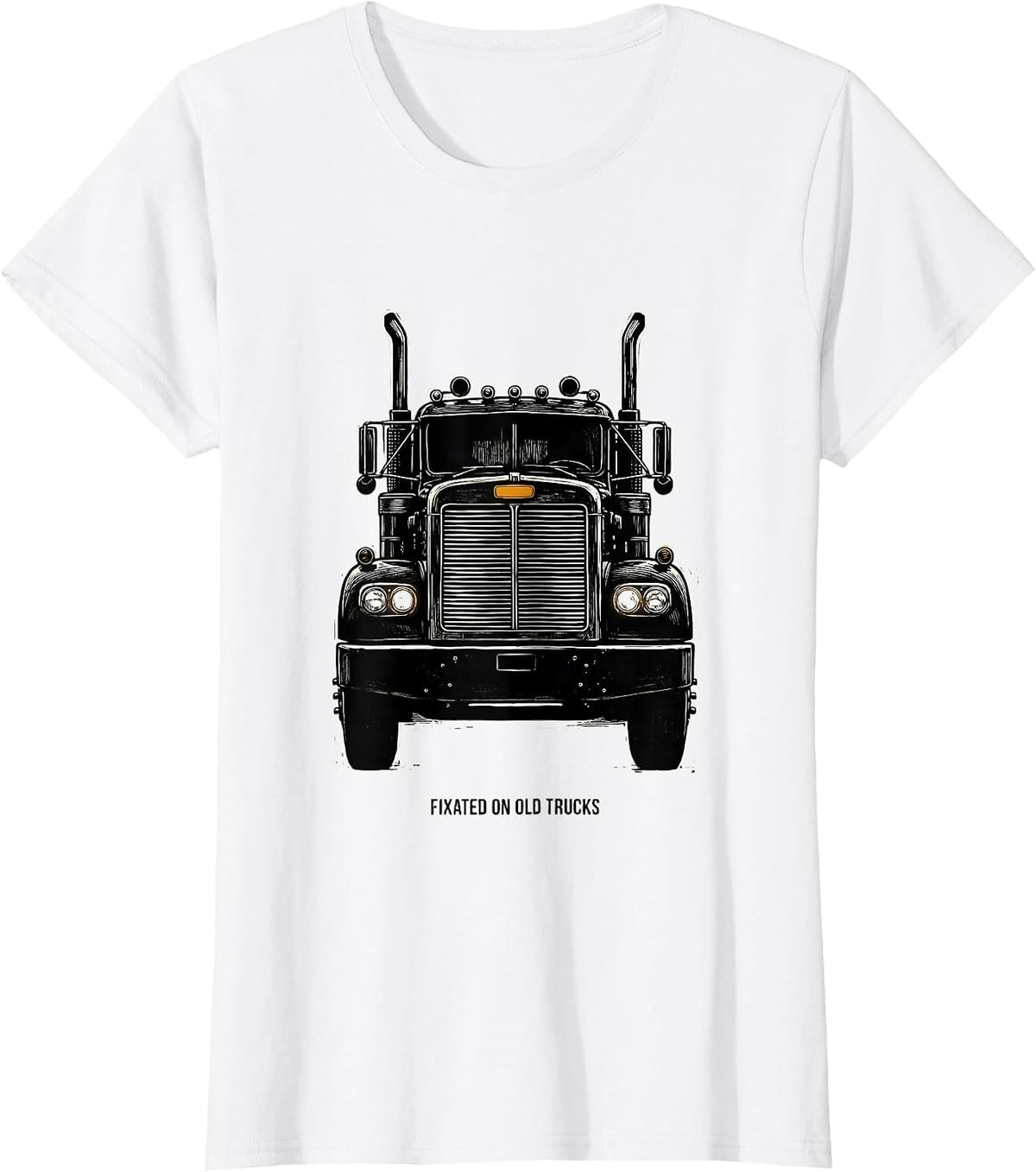 Fixated On Old Trucks Retro Trucker Semi Truck Driver Humor T-Shirt - White