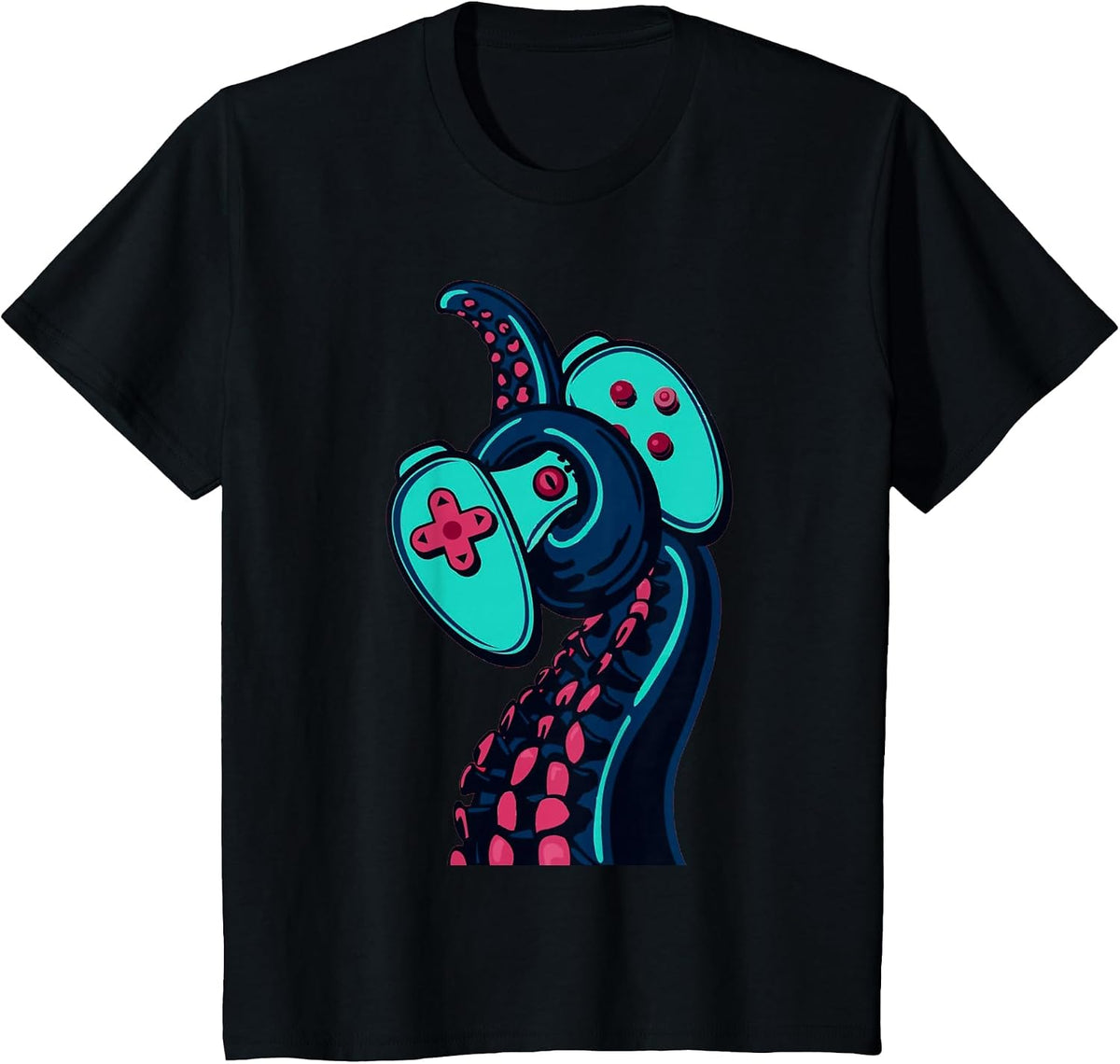 Cool Gamer Octopus Game Players T-Shirt - Black