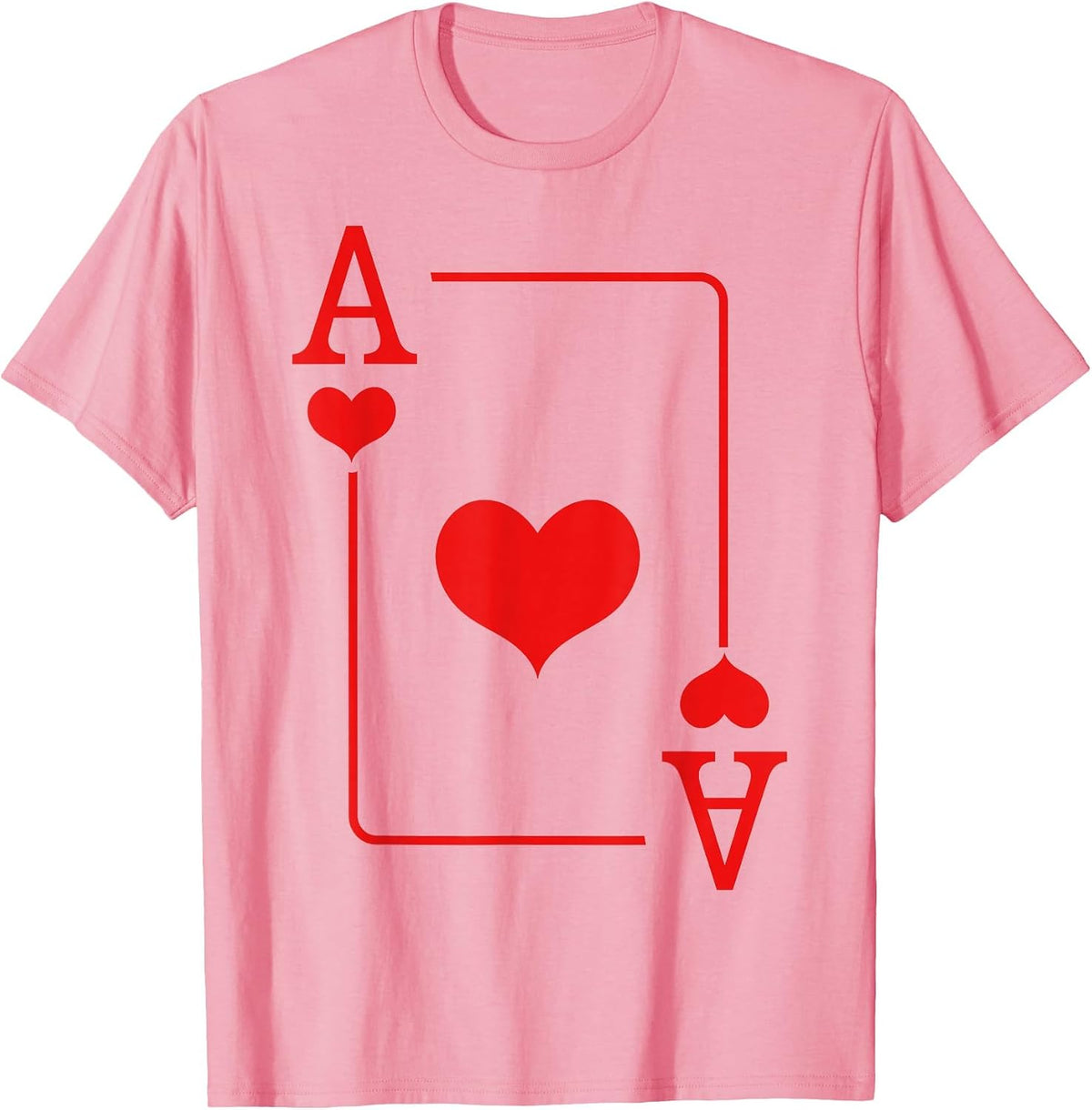 Ace of Hearts Costume Cards Deck Halloween T-Shirt - Pink