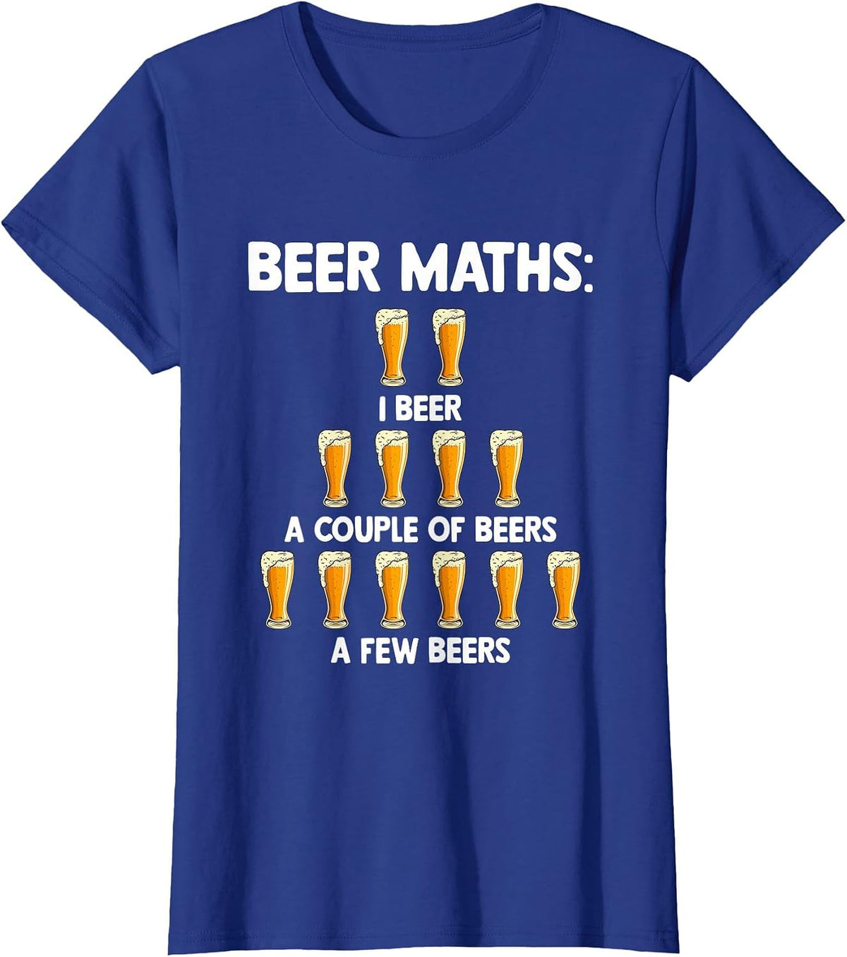 Beer Math Funny Beer Drinker Math Teacher for Mathematician T-Shirt - Royal Blue