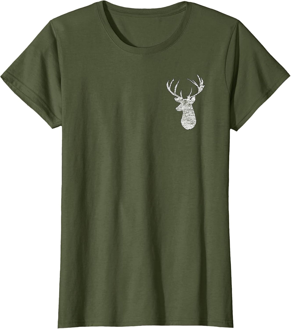 Deer Hunting Camo Flag 2-Sided T-Shirt - Olive Green