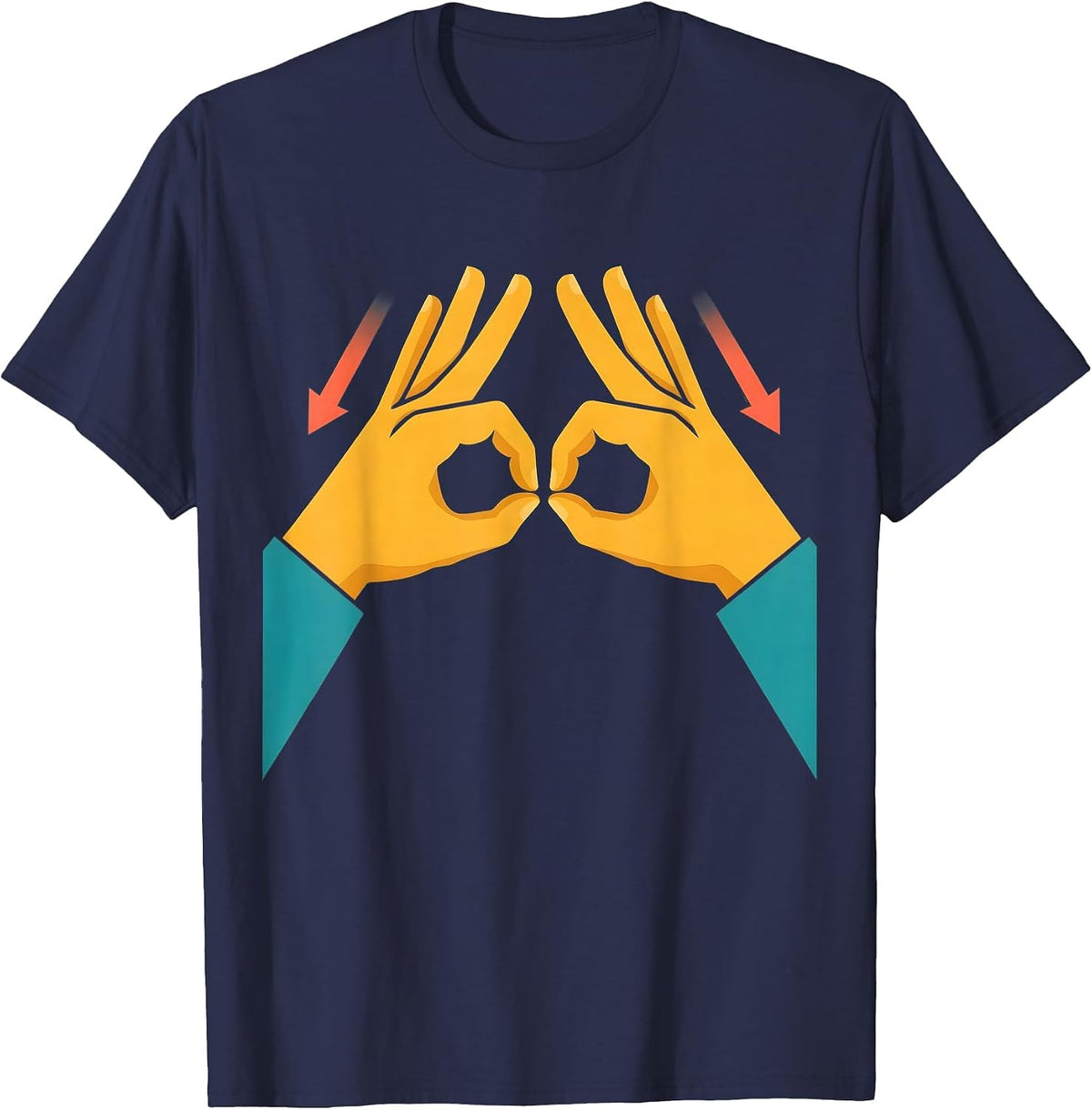 Men's ASL Safety Sign Language Teacher Deaf Awareness T-Shirt - Navy Blue