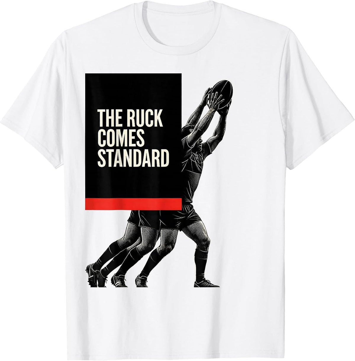 Men's The Ruck Comes Standard Funny Rugby Player Coach Vintage T-Shirt - White