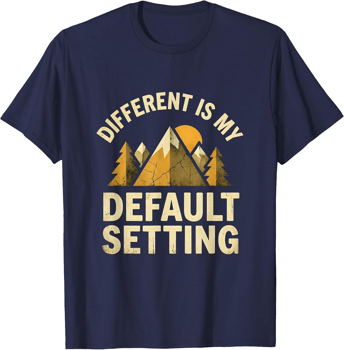Different Is My Default Setting Neurodiversity Design T-Shirt - Navy Blue
