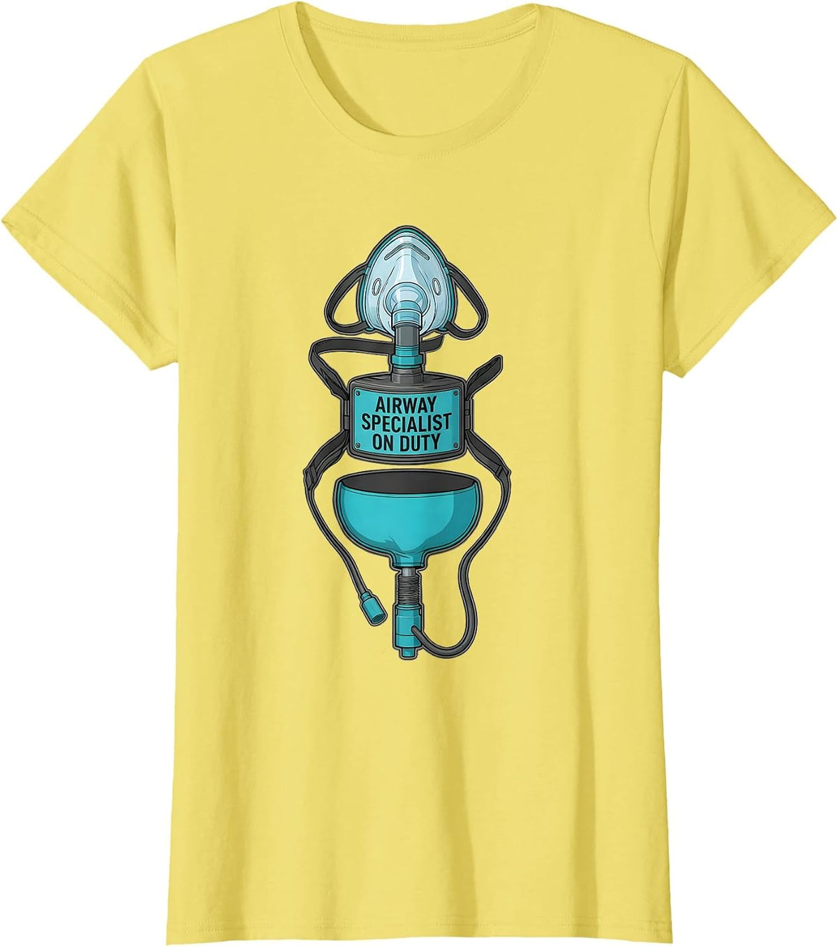 Airway Specialist On Duty Funny Respiratory Therapist RT T-Shirt - Lemon Yellow