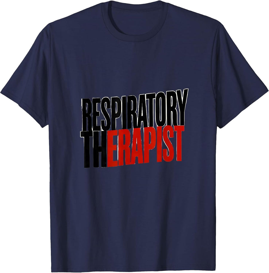 Respiratory Therapist Minimalist RT Professional Pride T-Shirt - Navy Blue