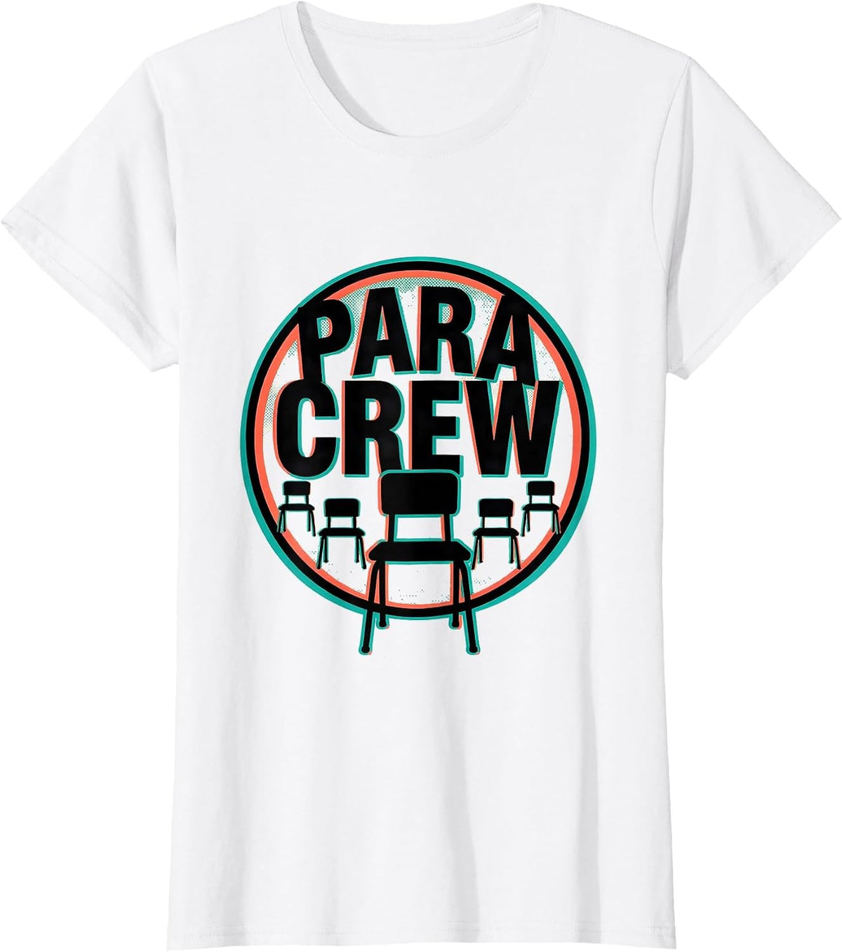 Para Crew Risograph Paraprofessional Teacher Appreciation T-Shirt - White