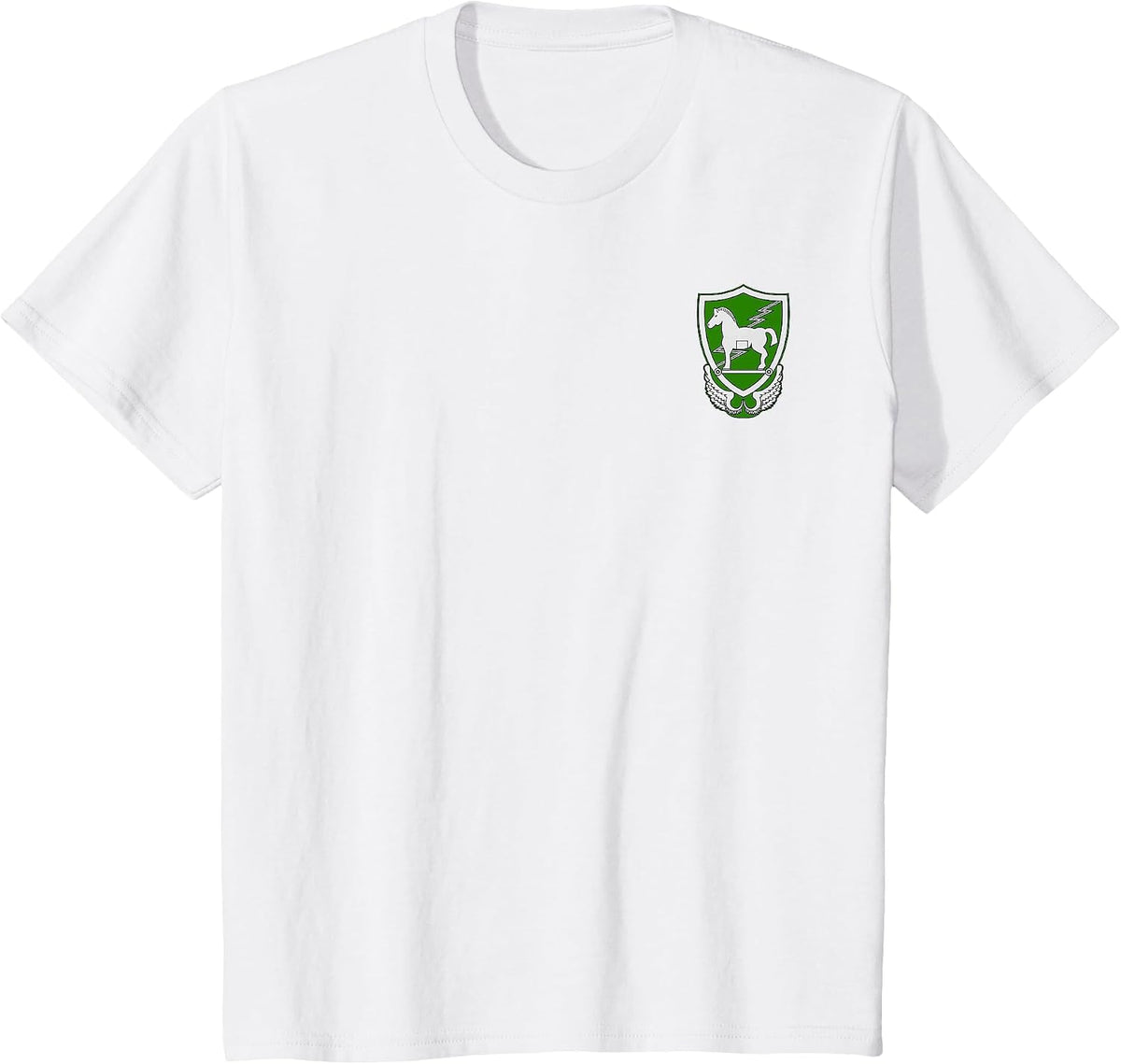 US Army 10th Special Forces Group Trojan Horse Badge Design T-Shirt - White