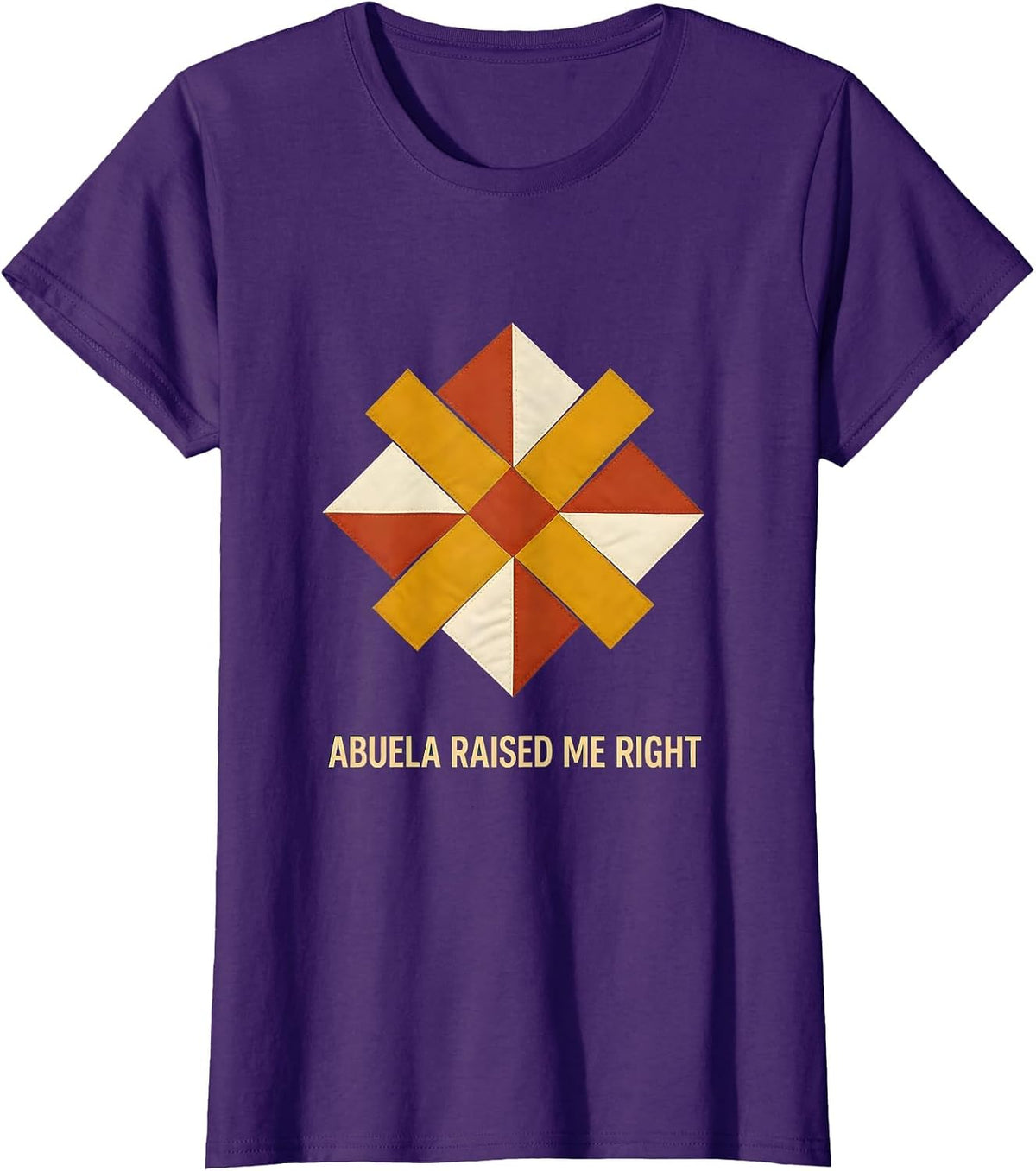 Abuela Raised Me Right Hispanic Heritage Design T-Shirt - Purple