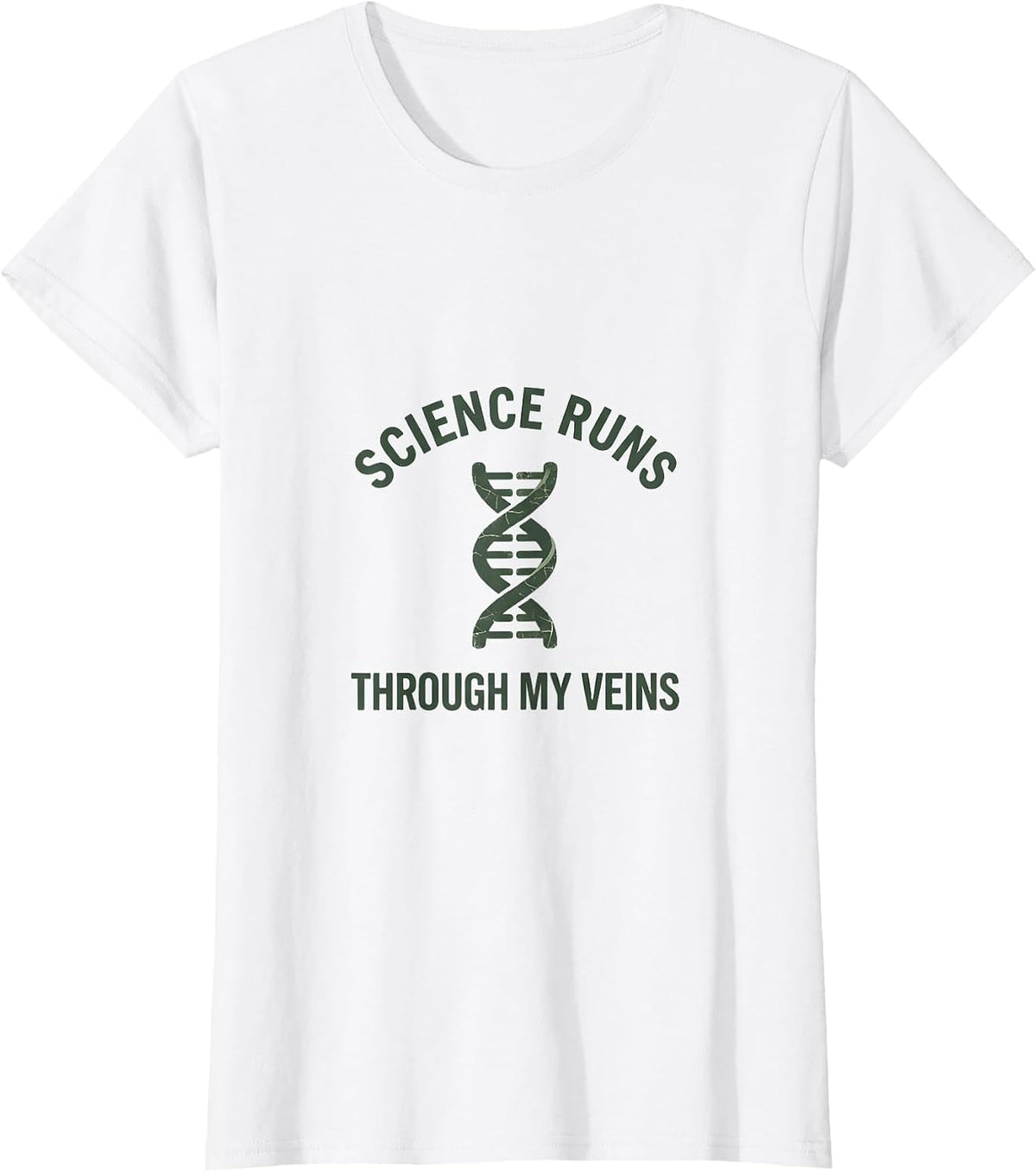 Science Runs Through My Veins Teacher Design T-Shirt - White