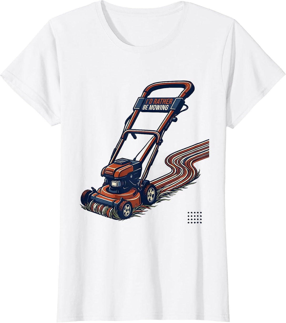 I'd Rather Be Mowing Vintage American Flag Papaw Gift T-Shirt - White