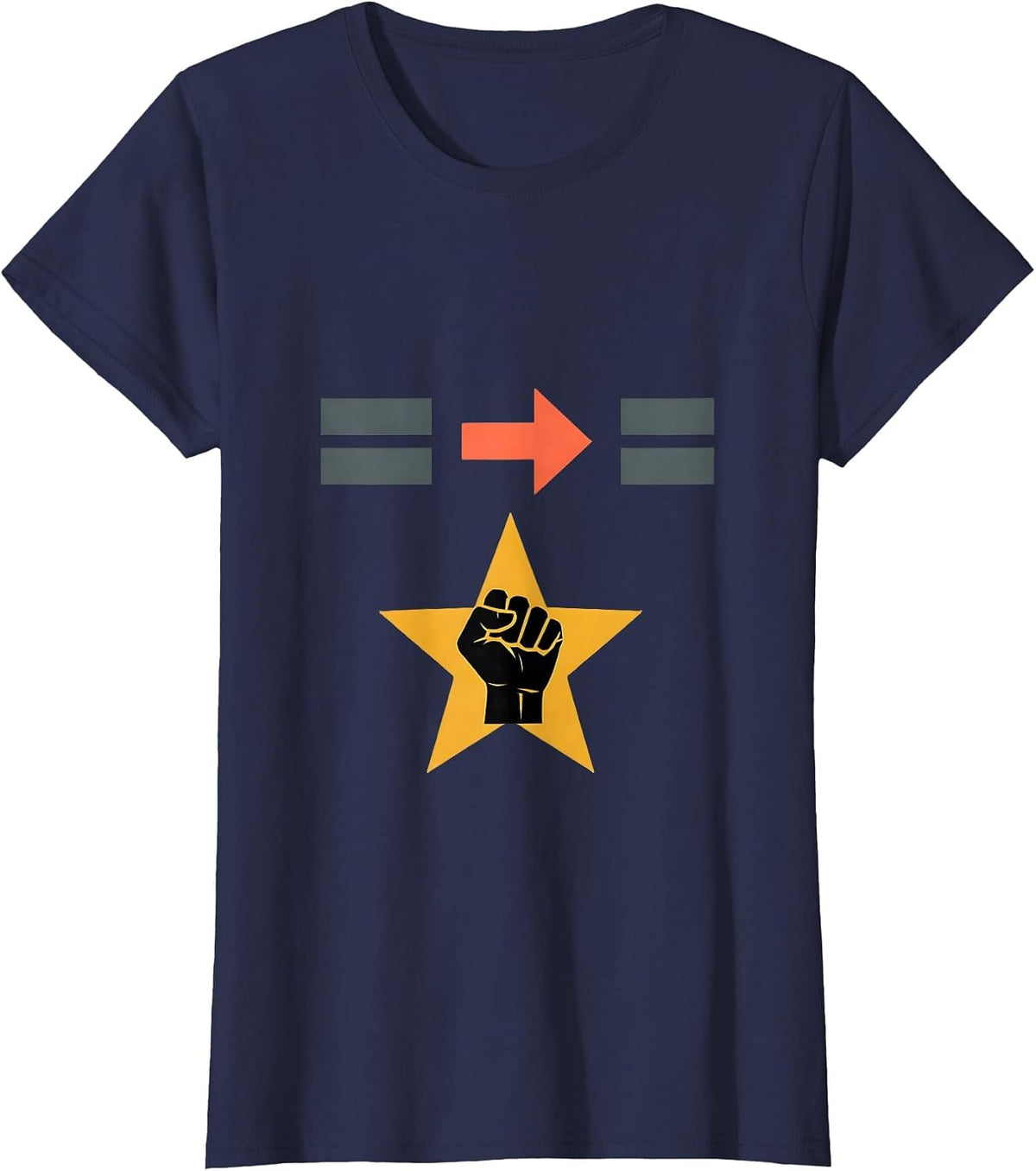 Women's Equality Greater Than Division Black History Symbol T-Shirt - Navy Blue