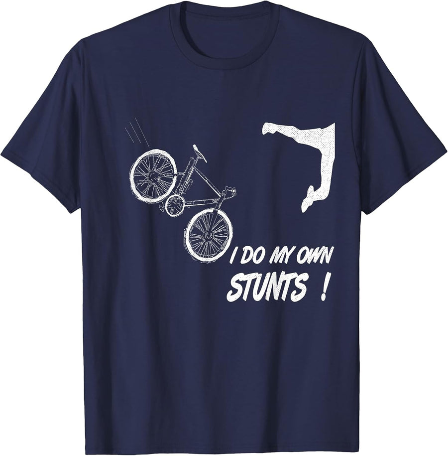Cyclist Bike, Bicycle Crash Accident Humor Funny Bikes T-Shirt - Navy Blue