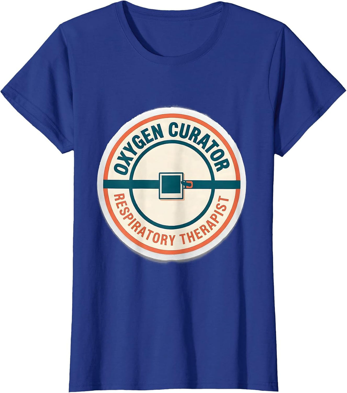 Women's Oxygen Curator Respiratory Therapist Sticker Style T-Shirt - Royal Blue