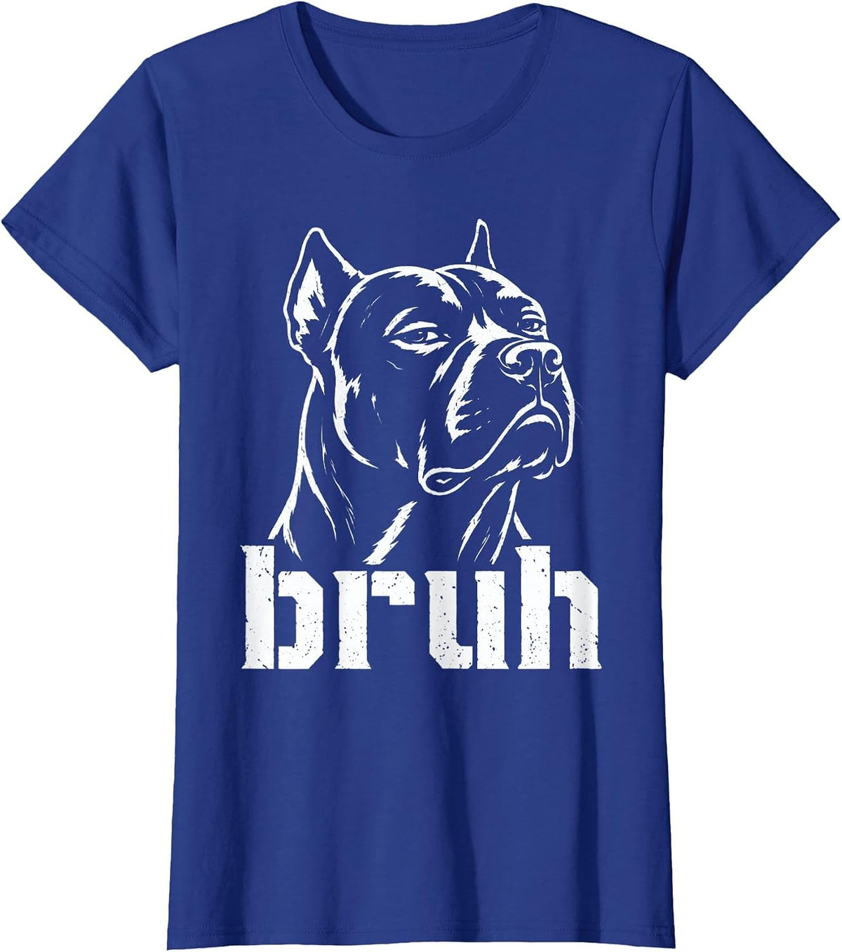 Bruh Funny Pitbull Meme Graphic Dog Dad Pittie Lovers T-Shirt - Royal Blue