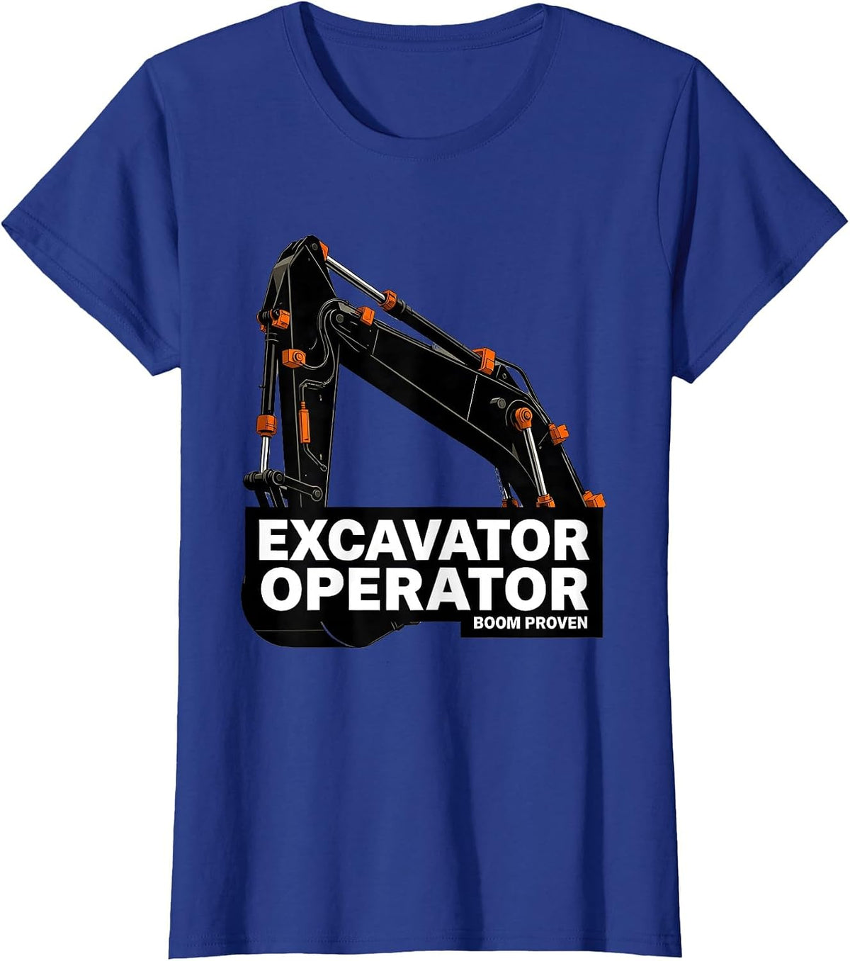 Women's Excavator Operator Boom Proven Brutalist Graphic Heavy T-Shirt - Royal Blue