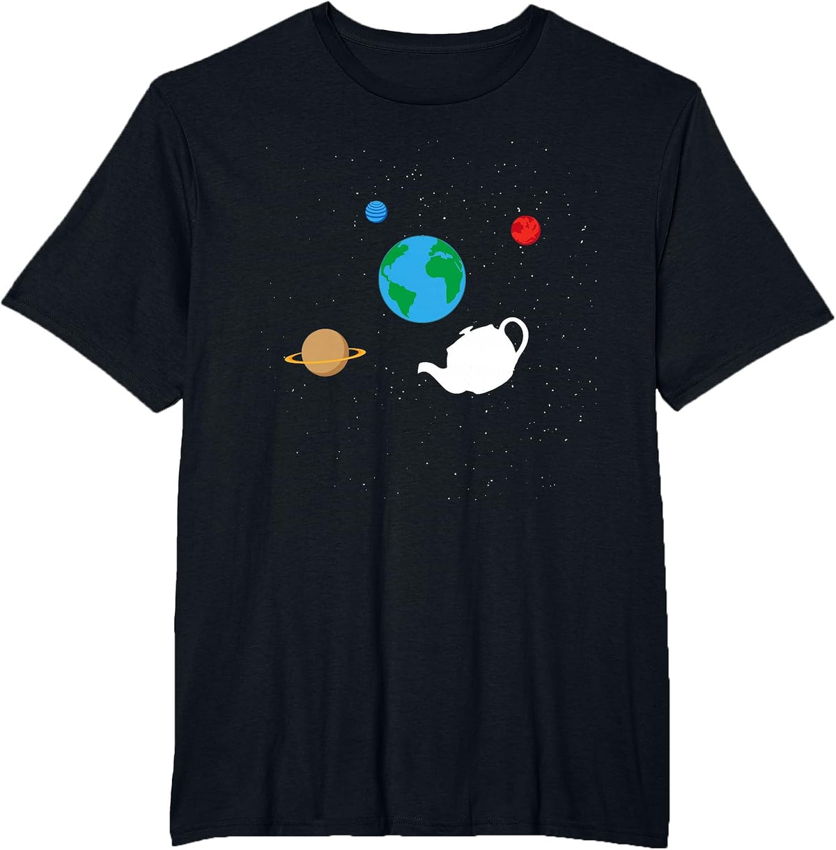 Bertrand Russell - Teapot Metaphor for Philosophers T-Shirt - Black
