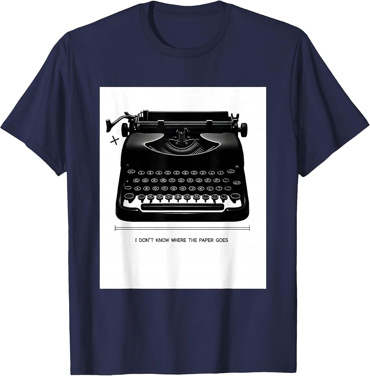 I Don't Know Where The Paper Goes Retro 80s 90s Party T-Shirt - Navy Blue
