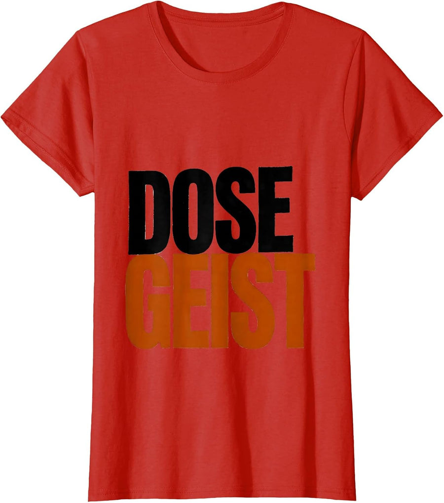 Women's Dosegeist Minimalist Pharmacy Staff Halloween Humor T-Shirt - Red