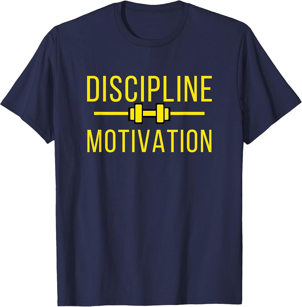 Discipline Over Motivation Gym Pump Cover Gains T-Shirt - Navy Blue