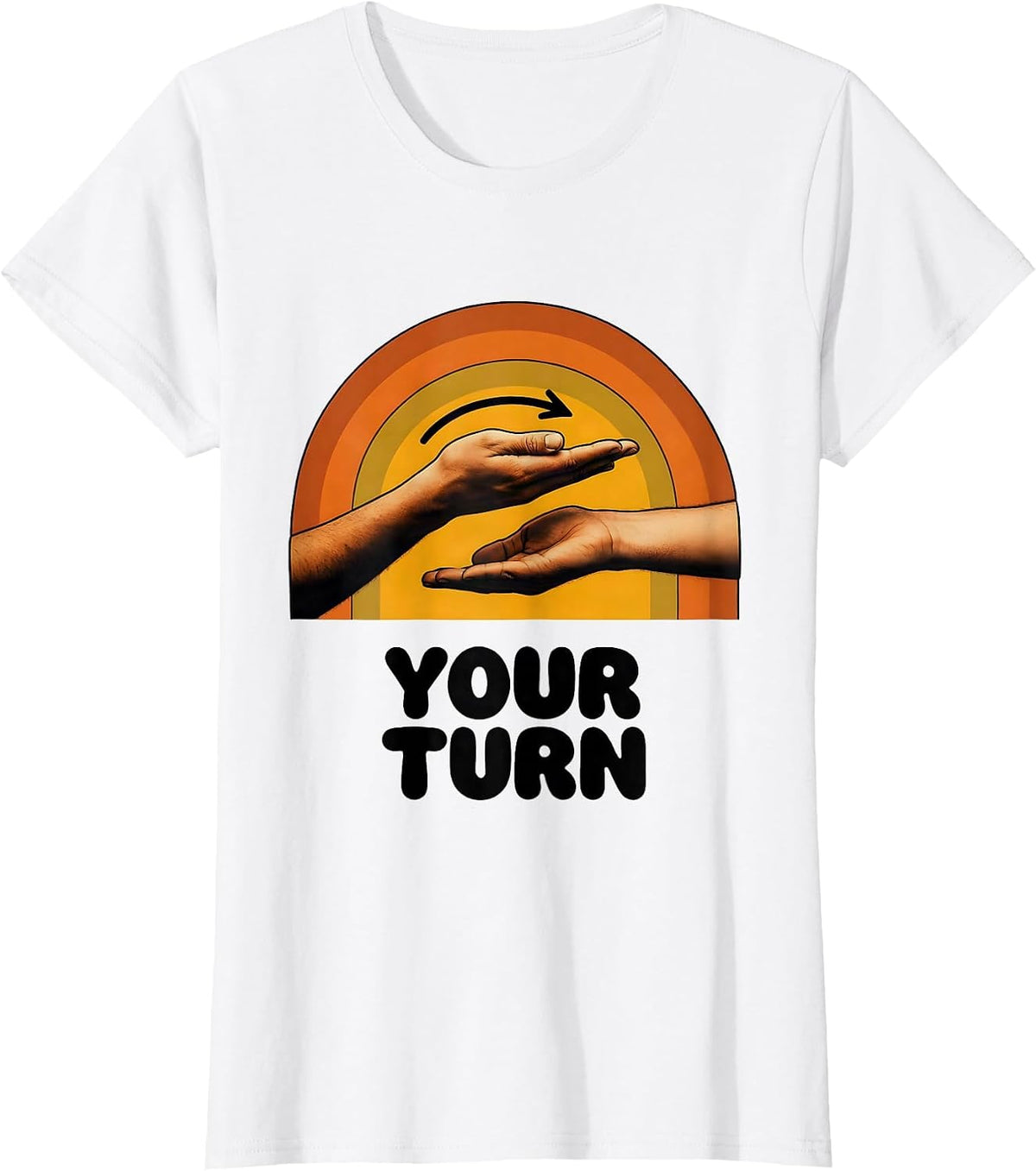 Your Turn Retro 70s ASL Sign Language Teacher Classroom T-Shirt - White