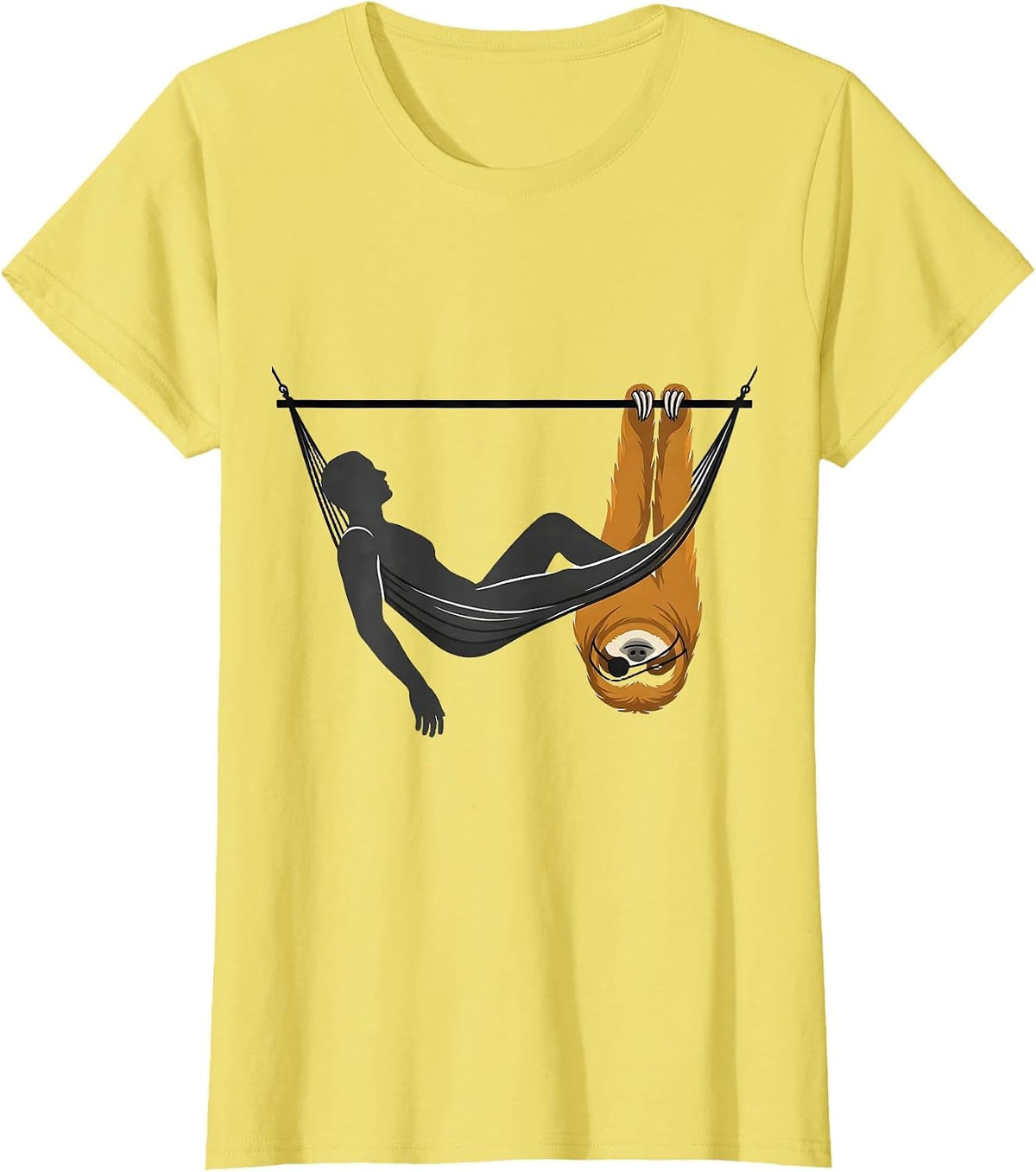 Sloth Body Reclined Chill Humor Gift T-Shirt - Lemon Yellow