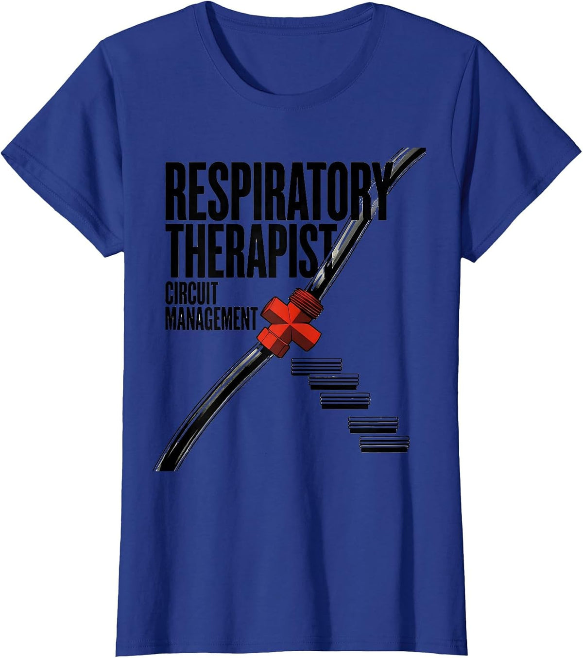 Women's Respiratory Therapist Circuit Management RT T-Shirt - Royal Blue