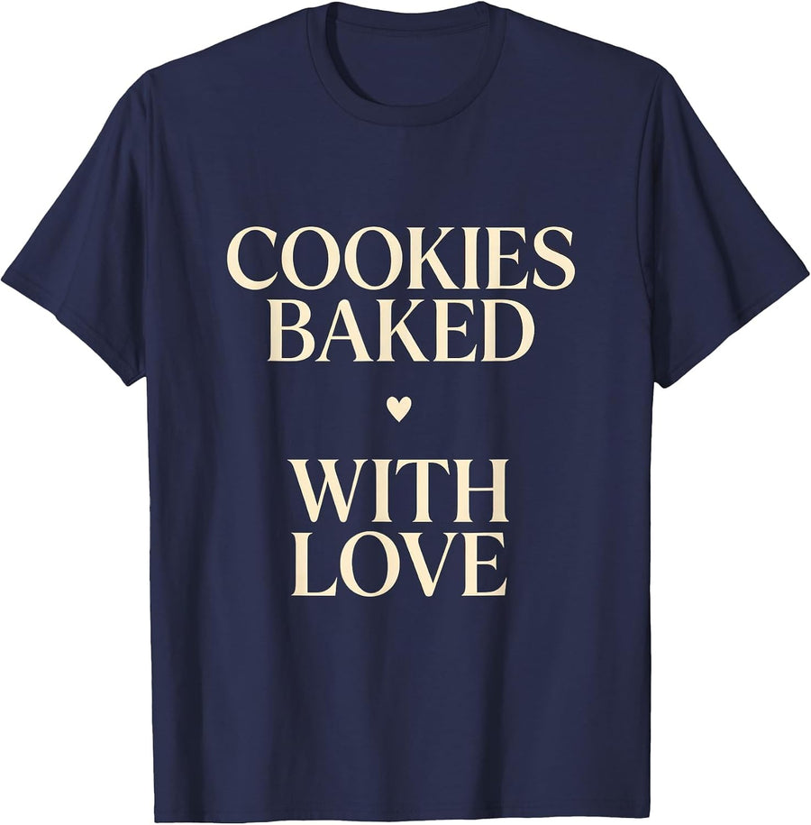 Cookies Baked With Love Grandma Design T-Shirt - Navy Blue