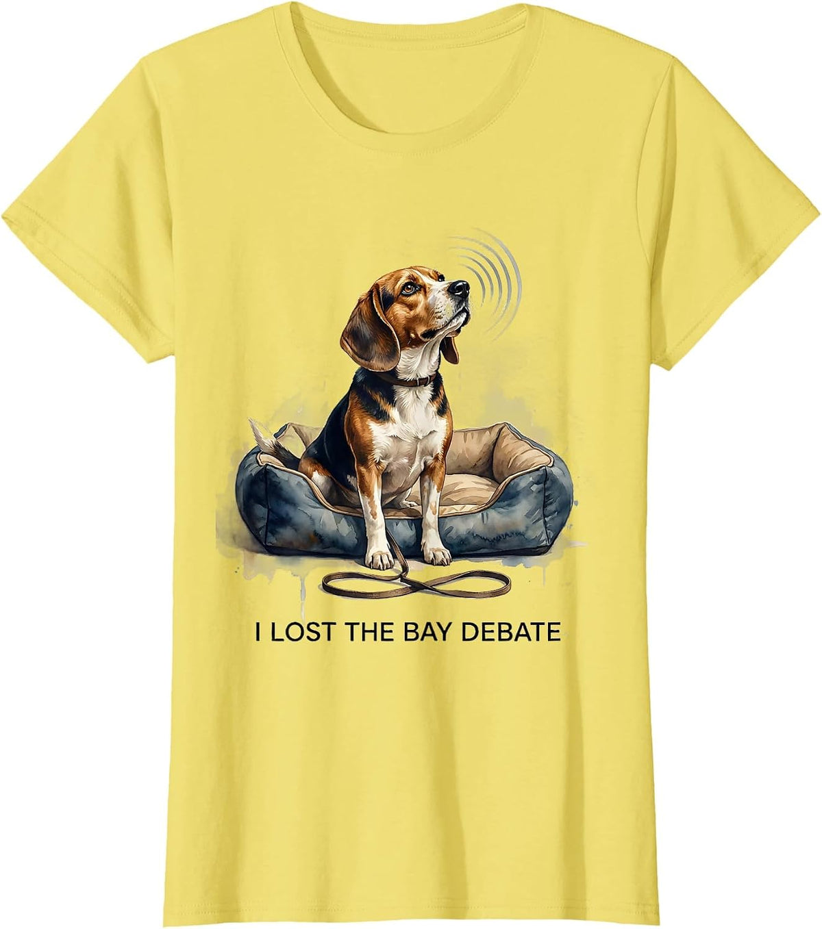 I Lost The Bay Debate Funny Beagle Dog Lover Humor T-Shirt - Lemon Yellow