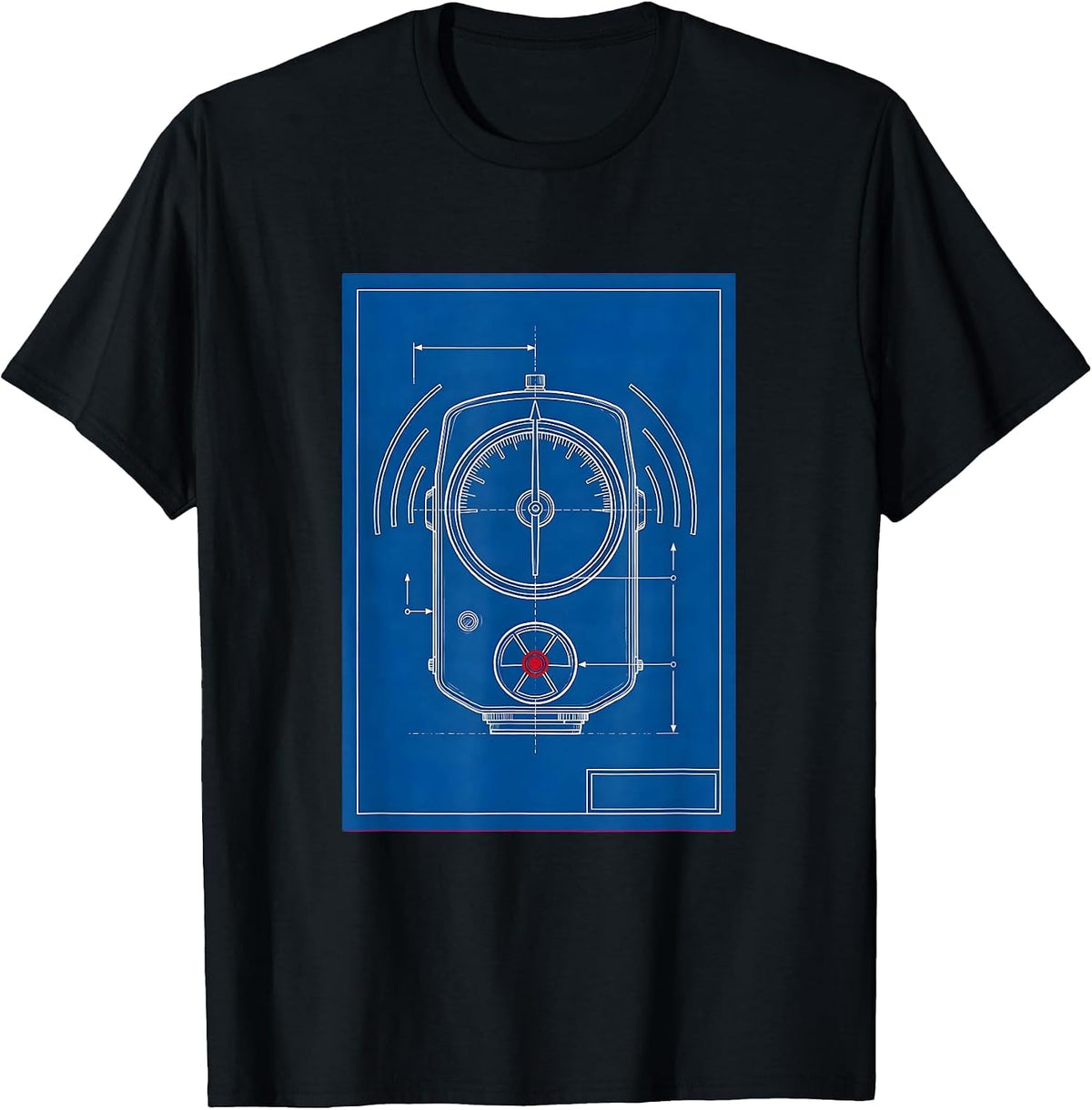 Men's Technical Survey Meter Radiation Trefoil Dark Humor Physics T-Shirt - Black