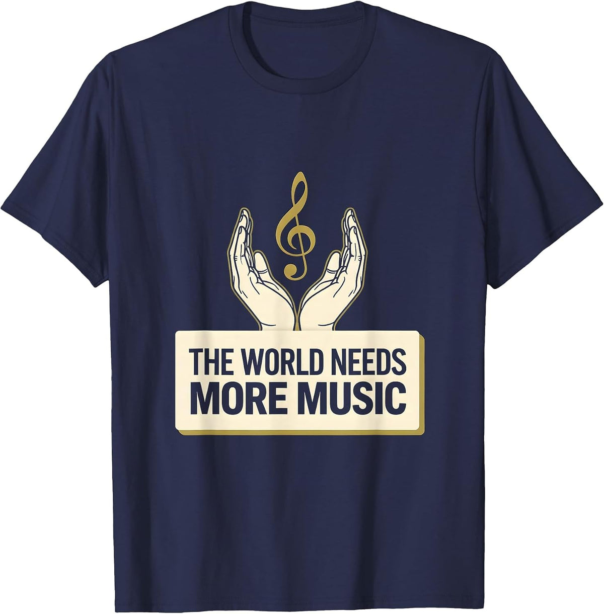 The World Needs More Music Teacher Design T-Shirt - Navy Blue