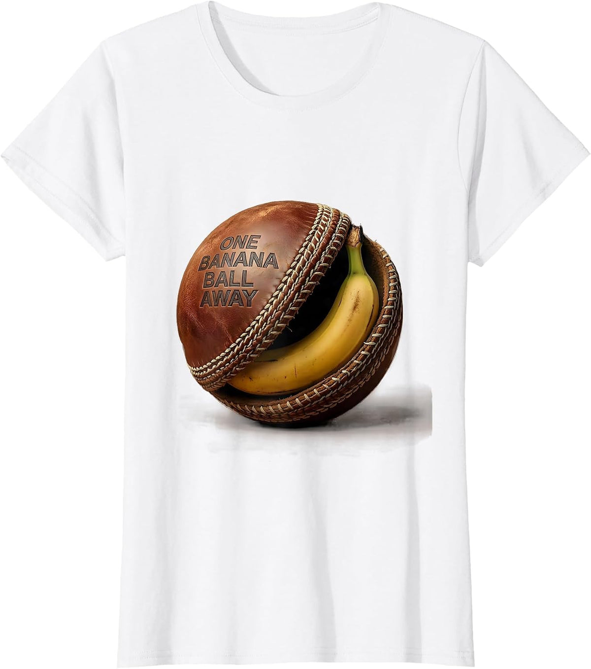 One Banana Ball Away Funny Tennis Design T-Shirt - White