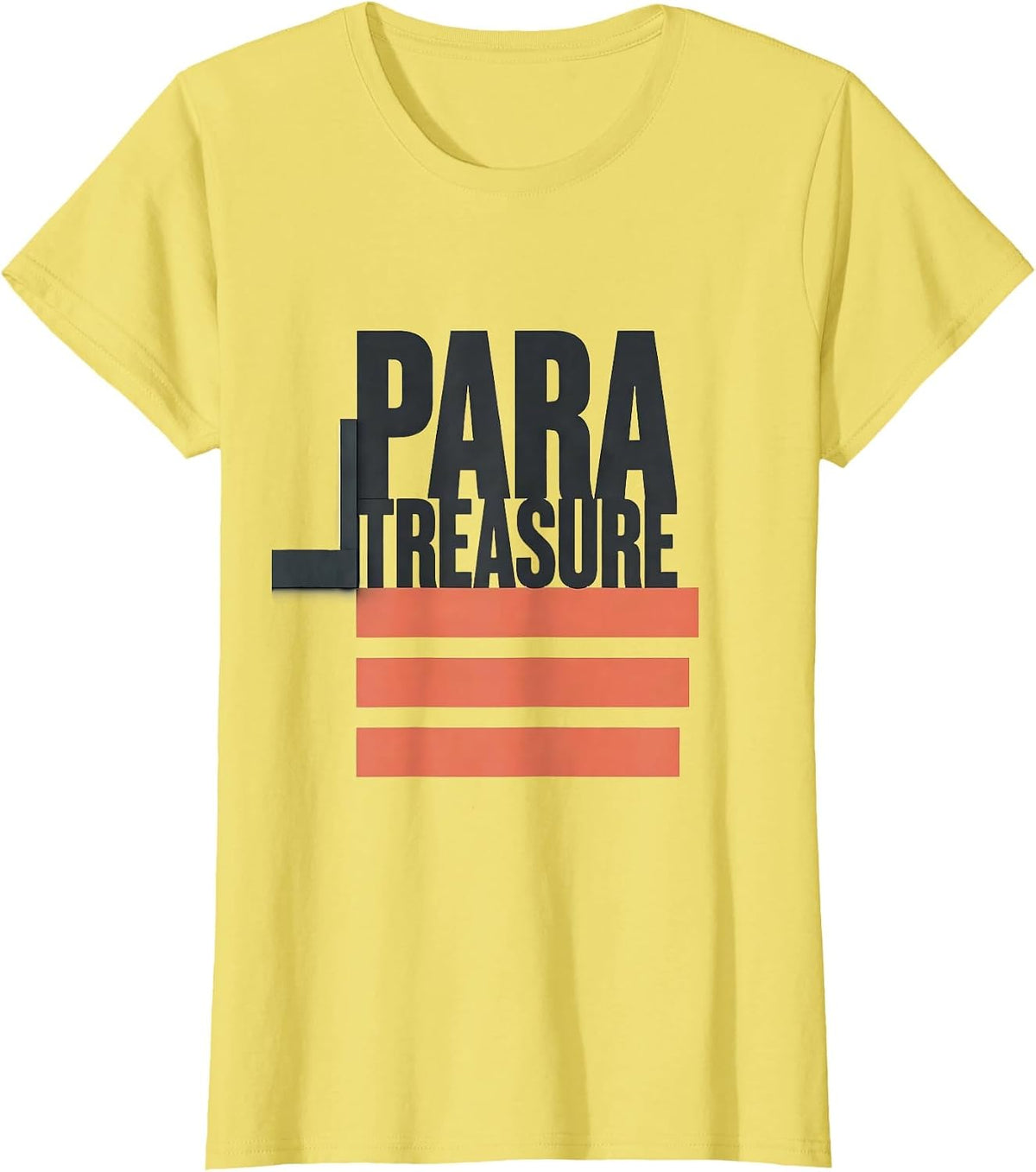 Women's Para Treasure Minimalist Paraprofessional Appreciation Back T-Shirt - Lemon Yellow