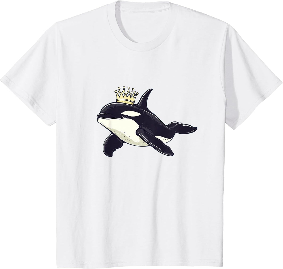 Cool Orca with Crown Costume for Whale and Kingdom Lovers T-Shirt - White
