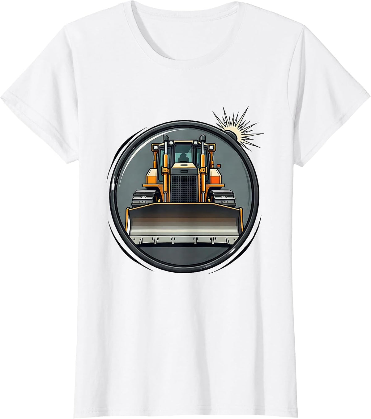 Dozer Mass Vintage Badge Heavy Equipment Operator Humor T-Shirt - White