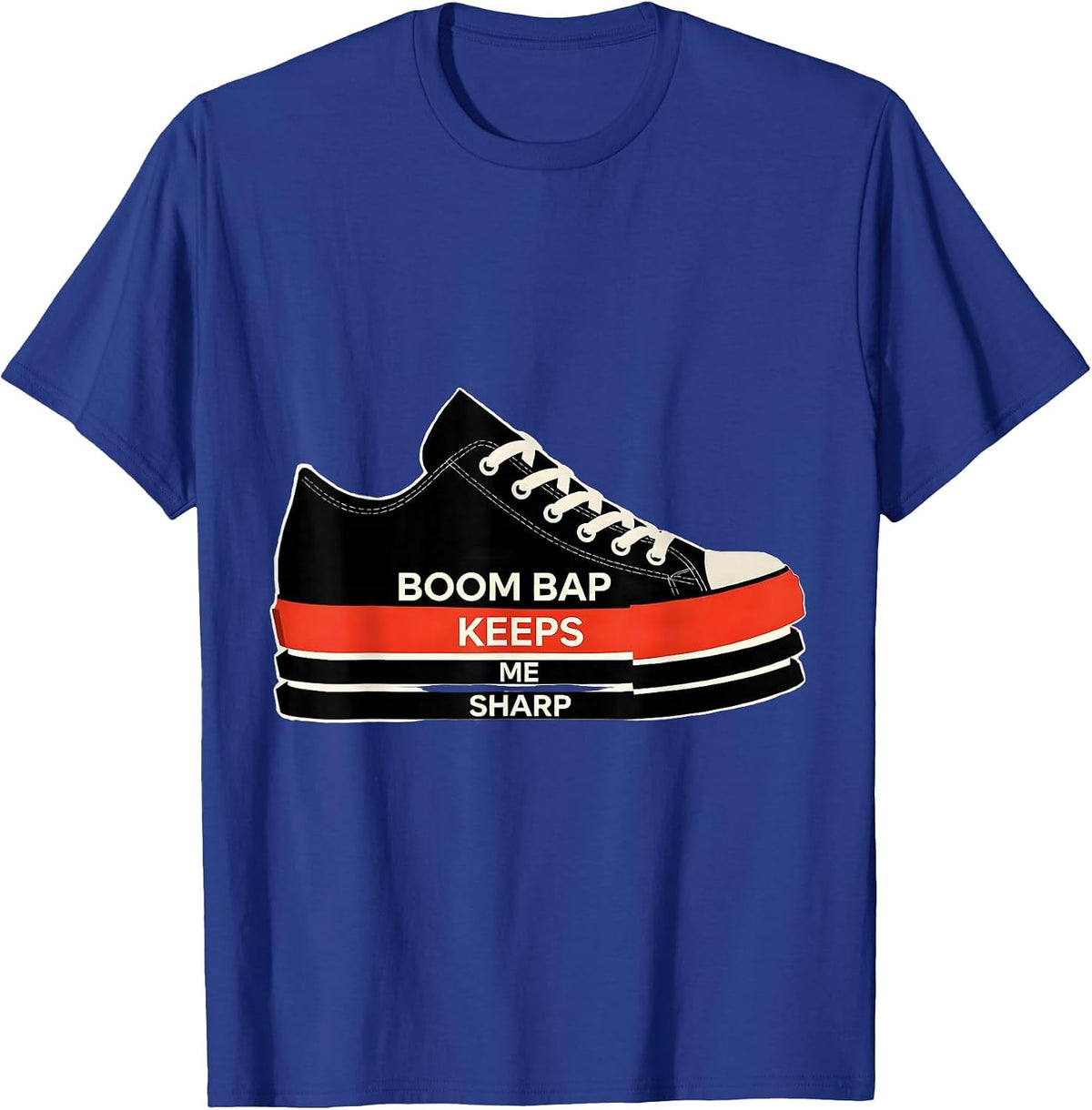 Boom Bap Keeps Me Sharp Vintage Rap Lyric Quote Hip-Hop T-Shirt - Royal Blue