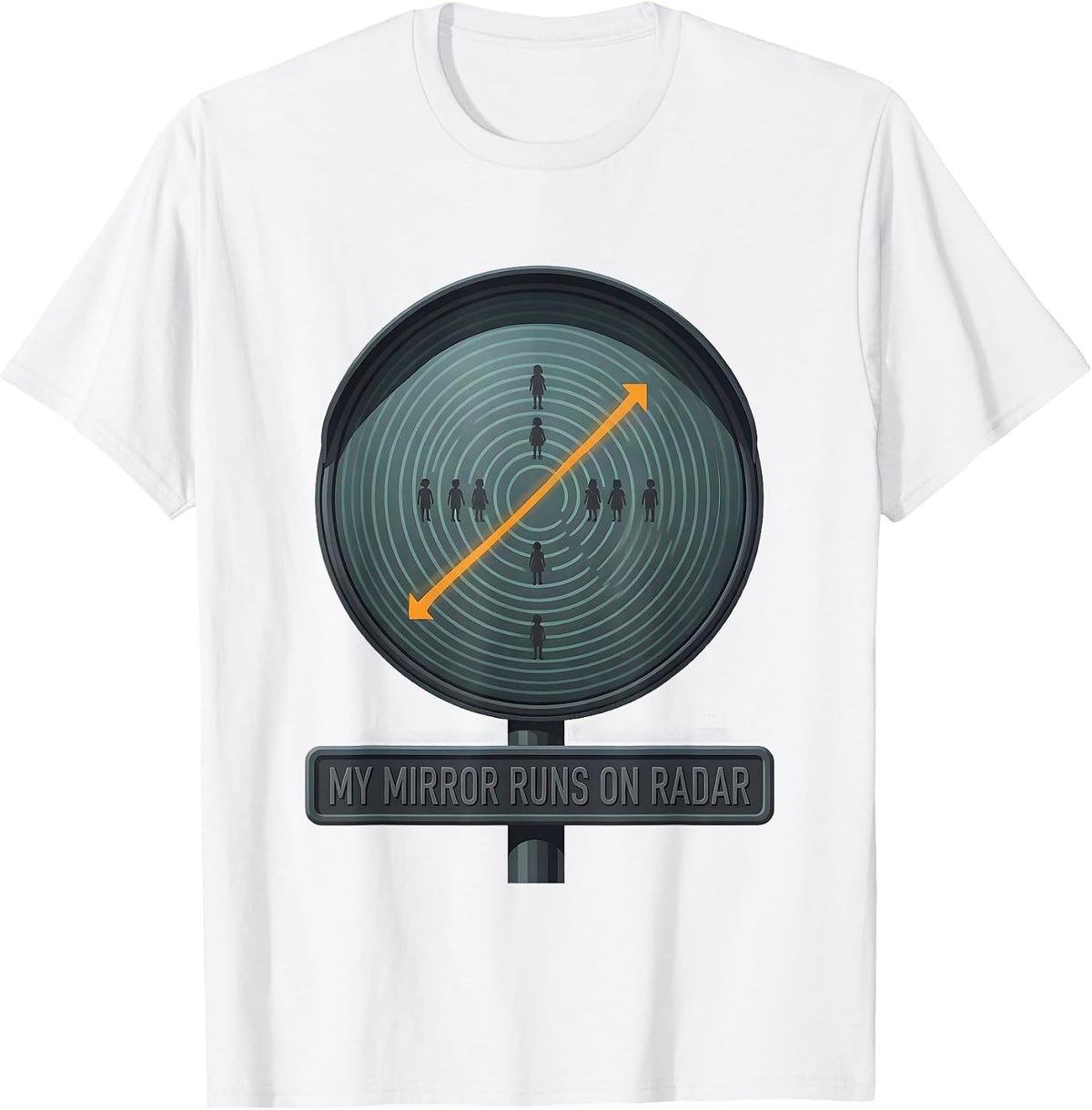 Men's My Mirror Runs On Radar Funny School Bus Driver Occupational T-Shirt - White