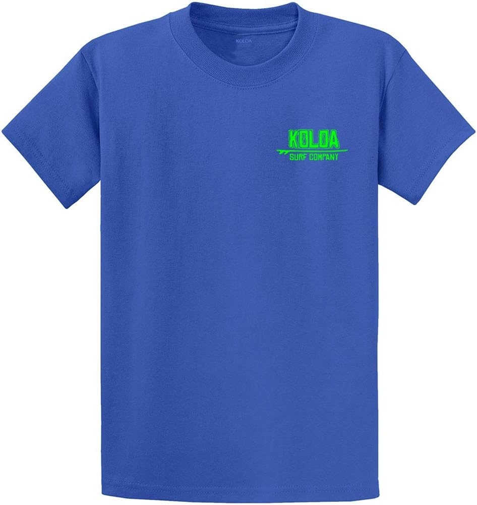 Koloa Surf Mens Native Ride Heavyweight Cotton Tees in Reg, Big and Tall Sizes - Royal \/ Green