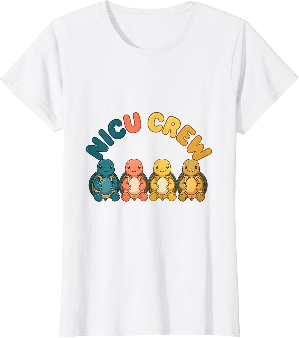 Women's NICU Crew Cute Animal Pediatric Nurse Practitioner Pride T-Shirt - White